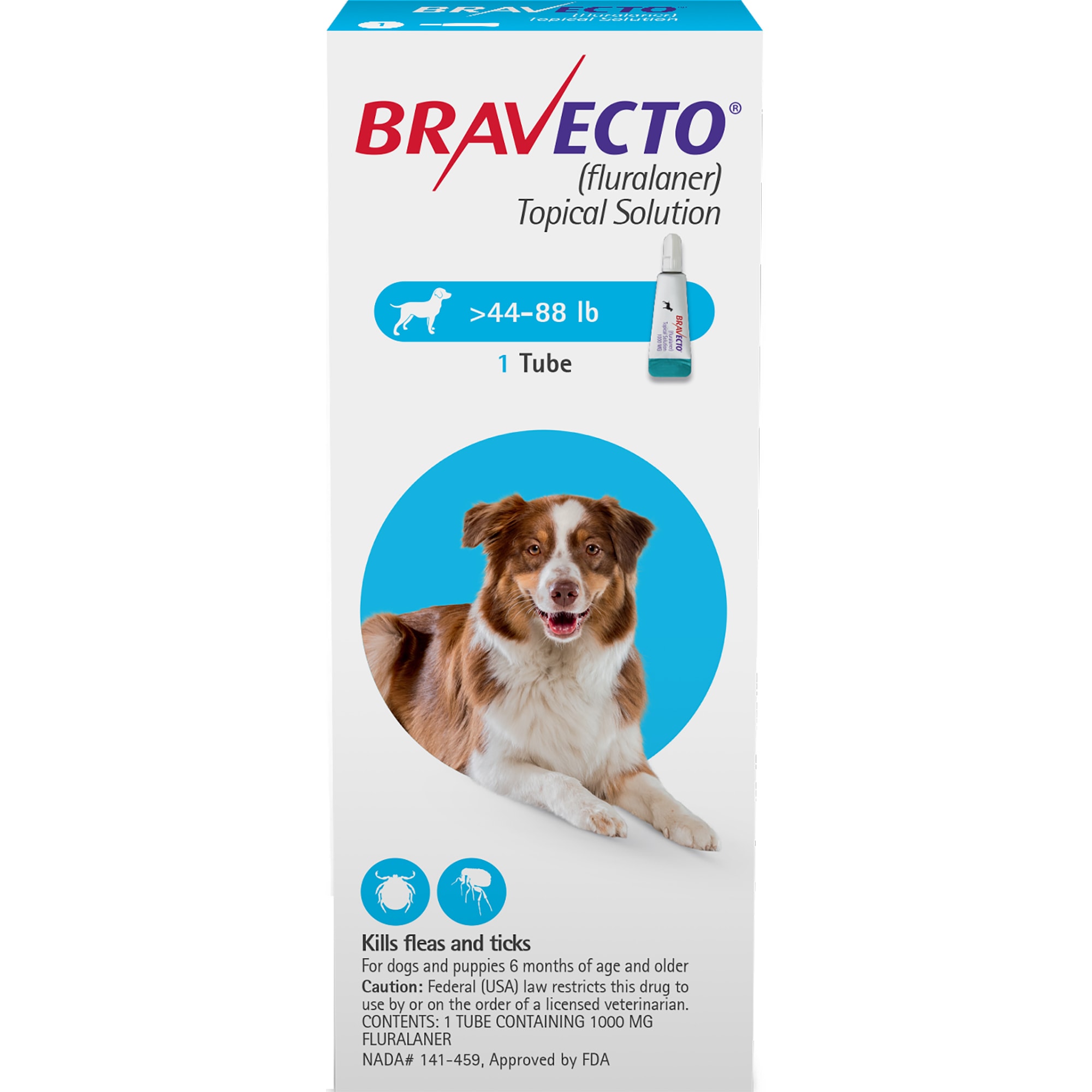 Bravecto Topical Solution for Dogs 44-88 lbs., Single 12-Week Dose | Petco