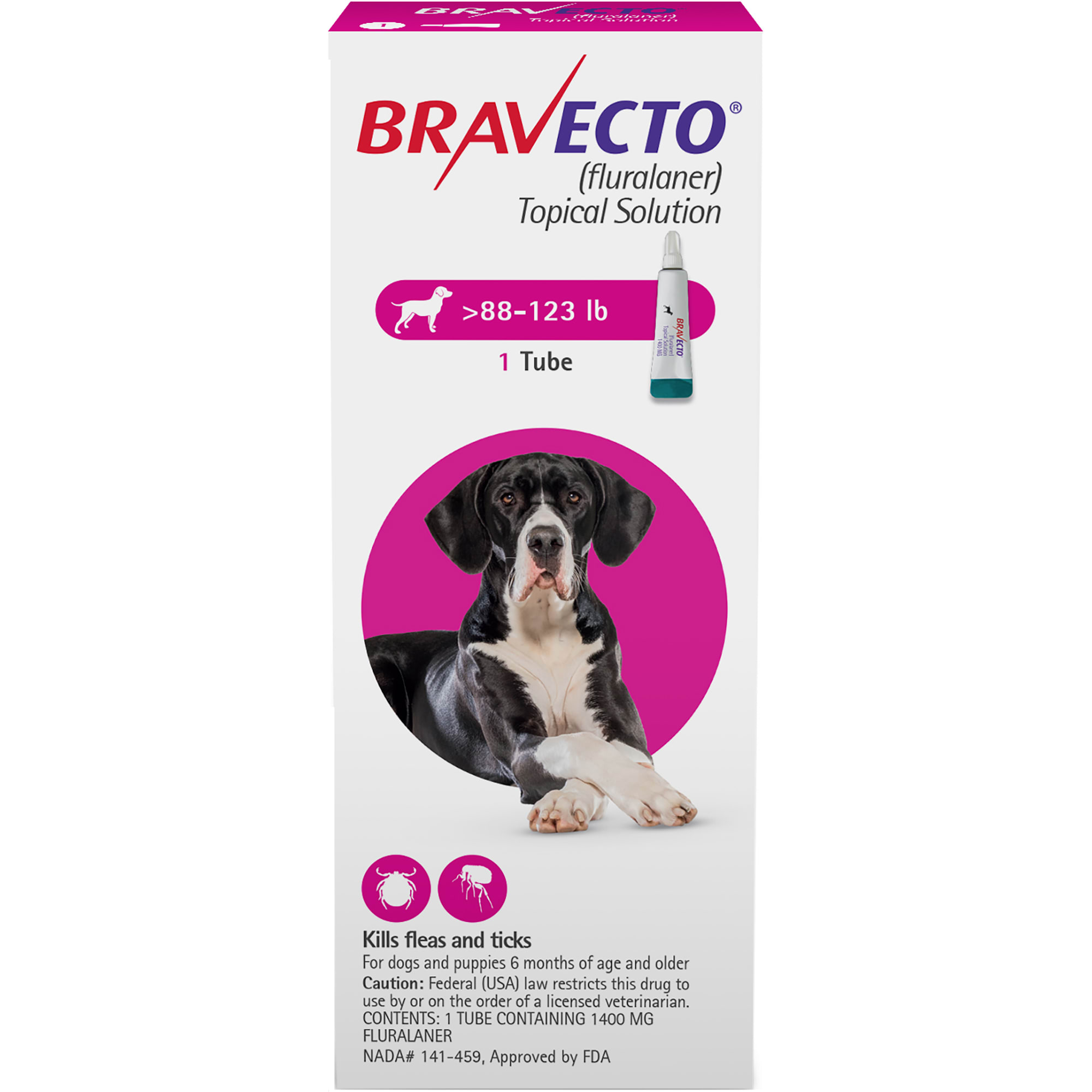 Bravecto Topical Solution for Dogs 88-123 lbs, Month Supply Petco
