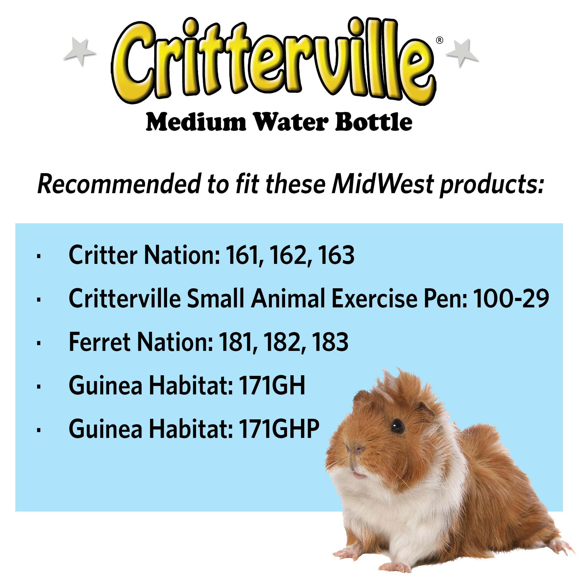 Midwest Critterville Water Bottle for Small Animals, 10 fl. oz.