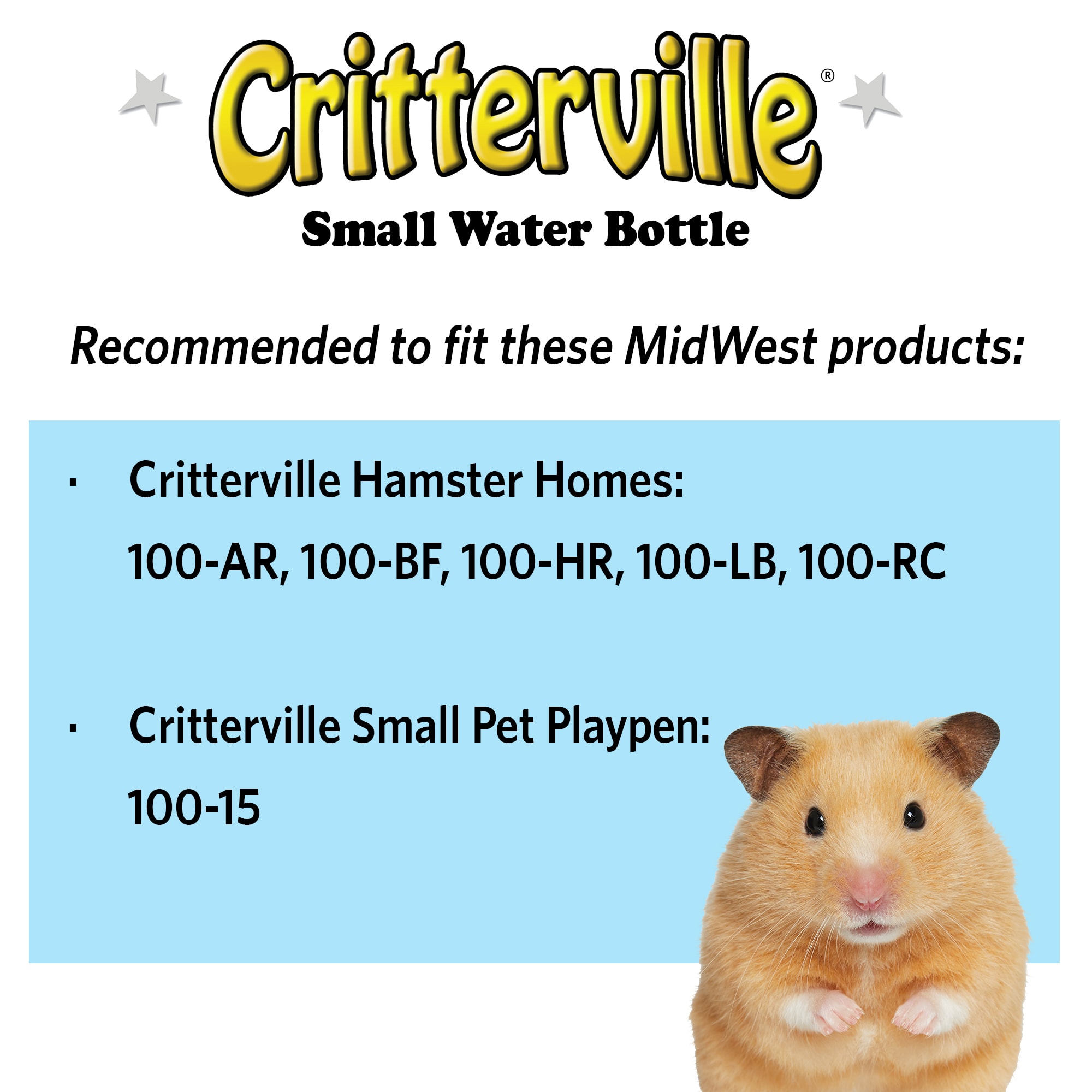 Midwest Critterville Water Bottle for Small Animals, 10 fl. oz.