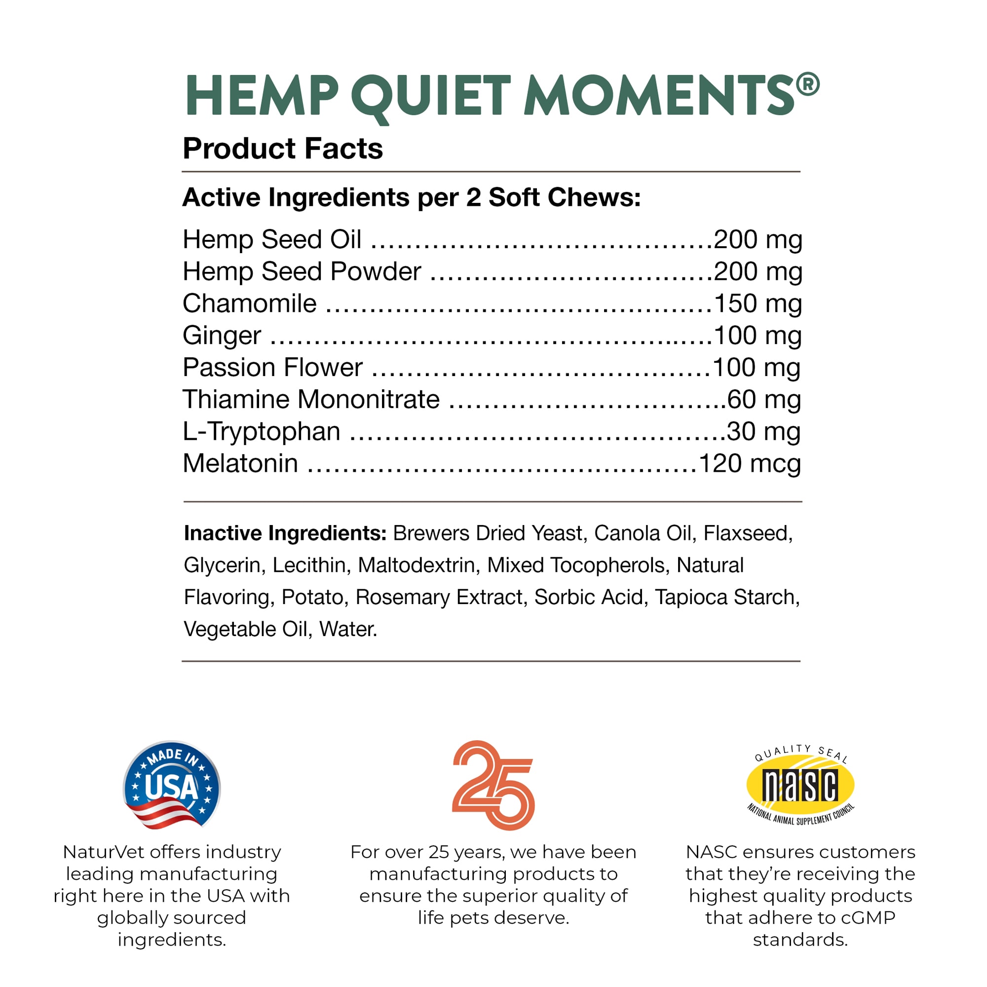 Naturvet hemp quiet moments plus hemp seed dog soft 2024 chews