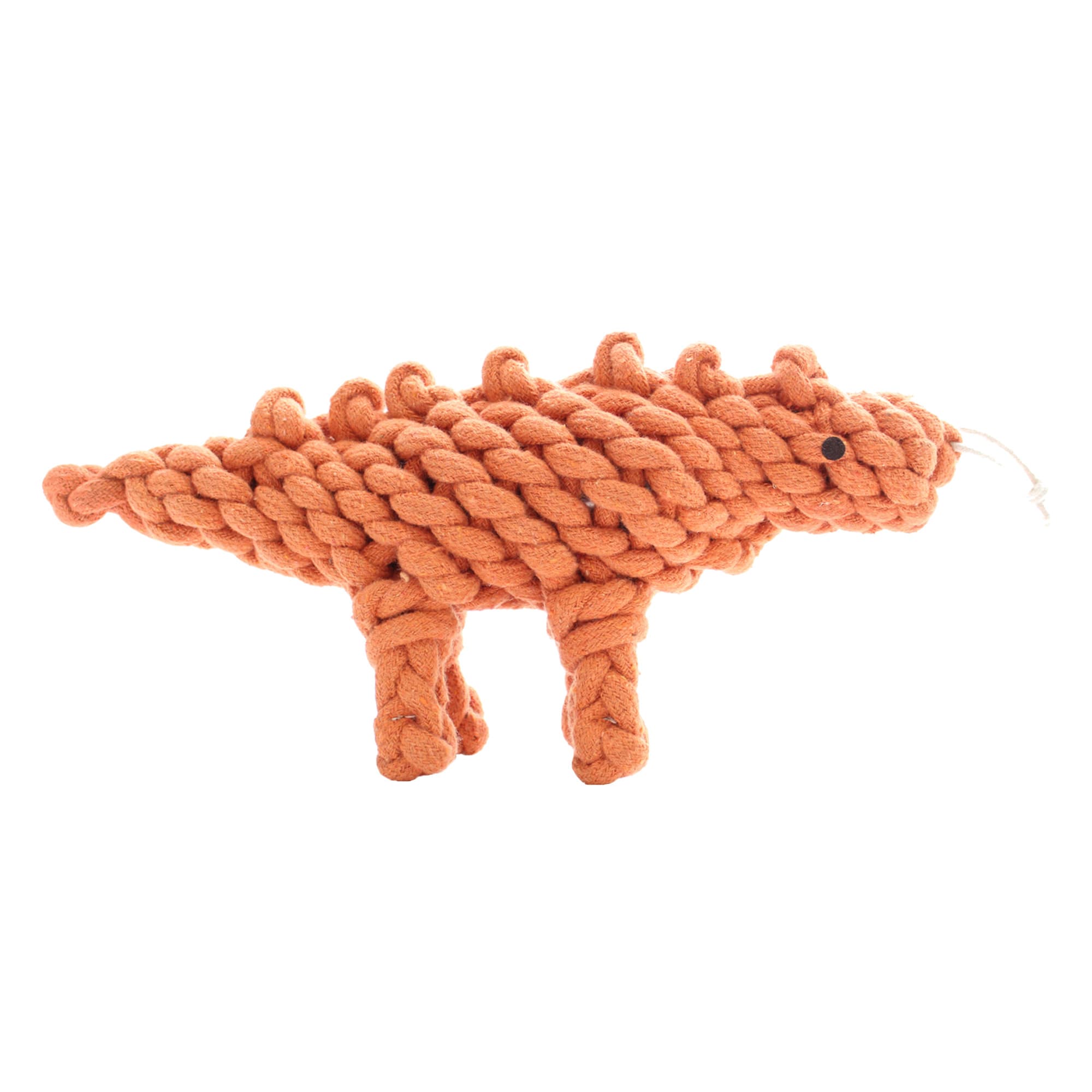orange dinosaur dog toy