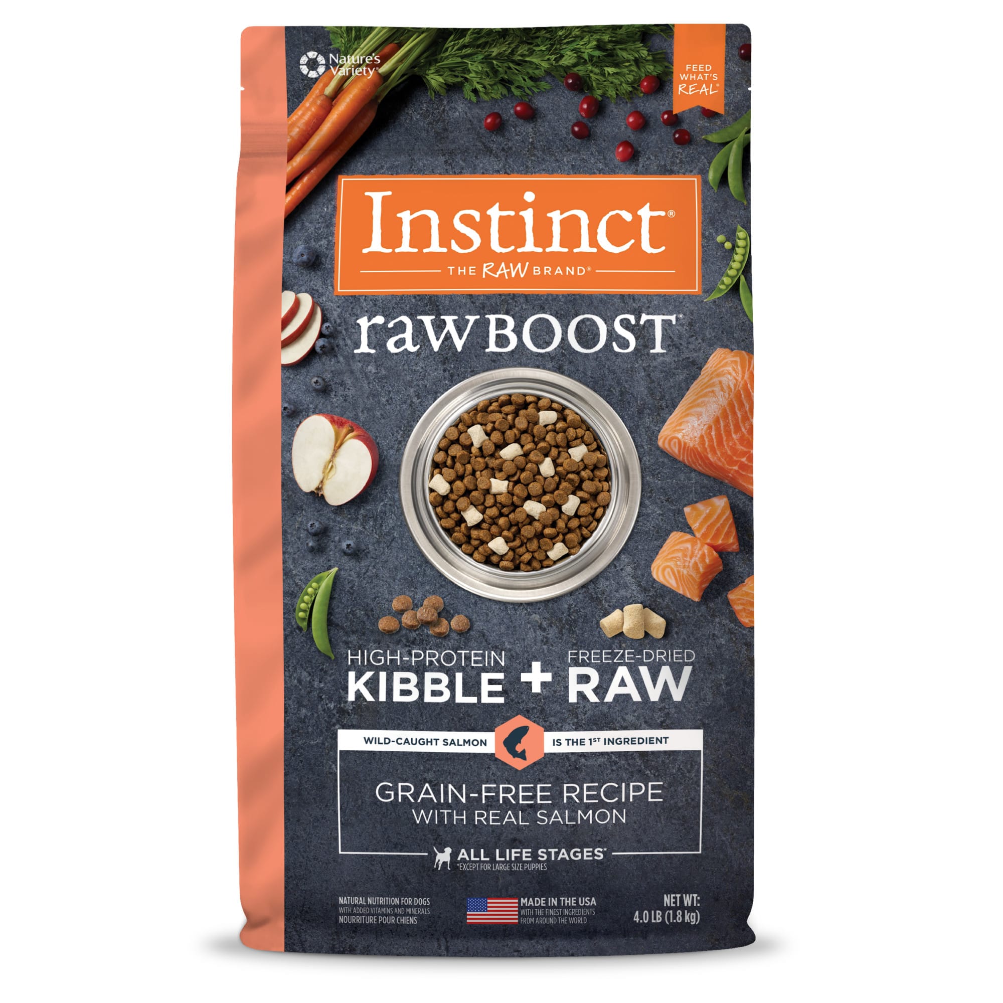 Instinct Raw Boost Grain Free Recipe with Real Salmon Natural Dry