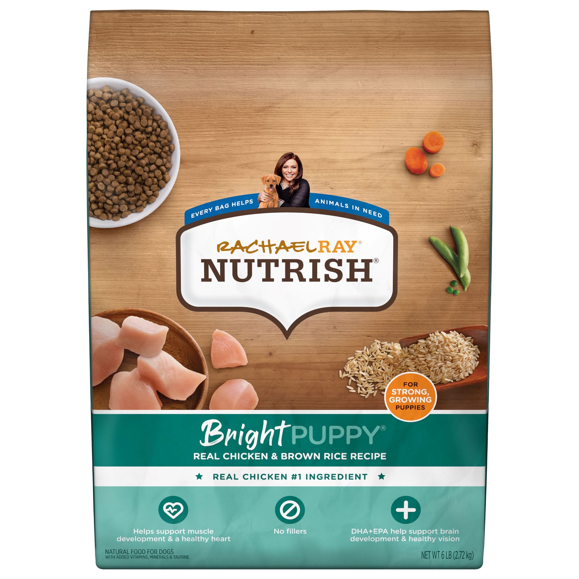 Rachael Ray Nutrish Bright Puppy Natural Real Chicken Brown