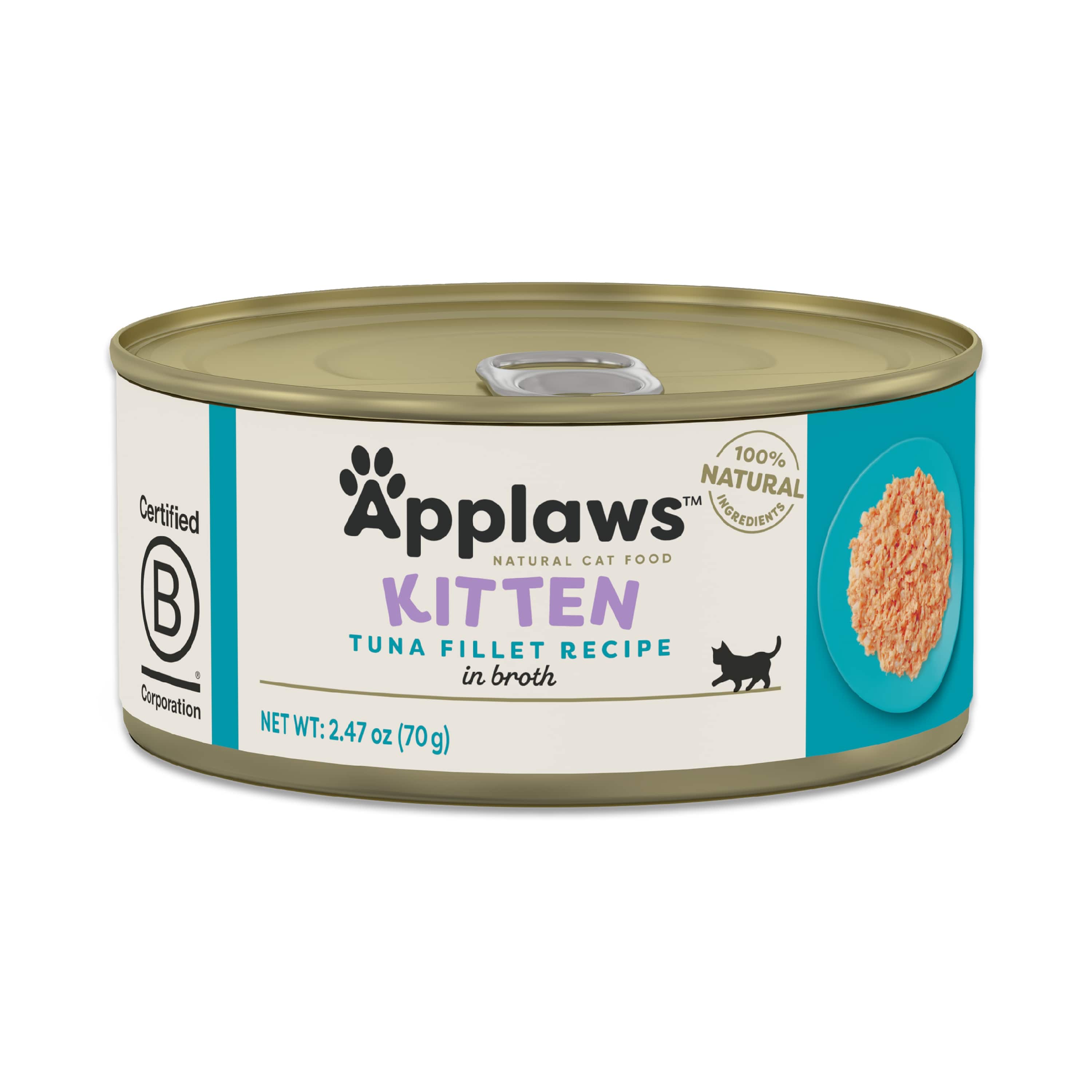 Applaws Natural Tuna Fillet in Broth Wet Kitten Food 2.47 oz