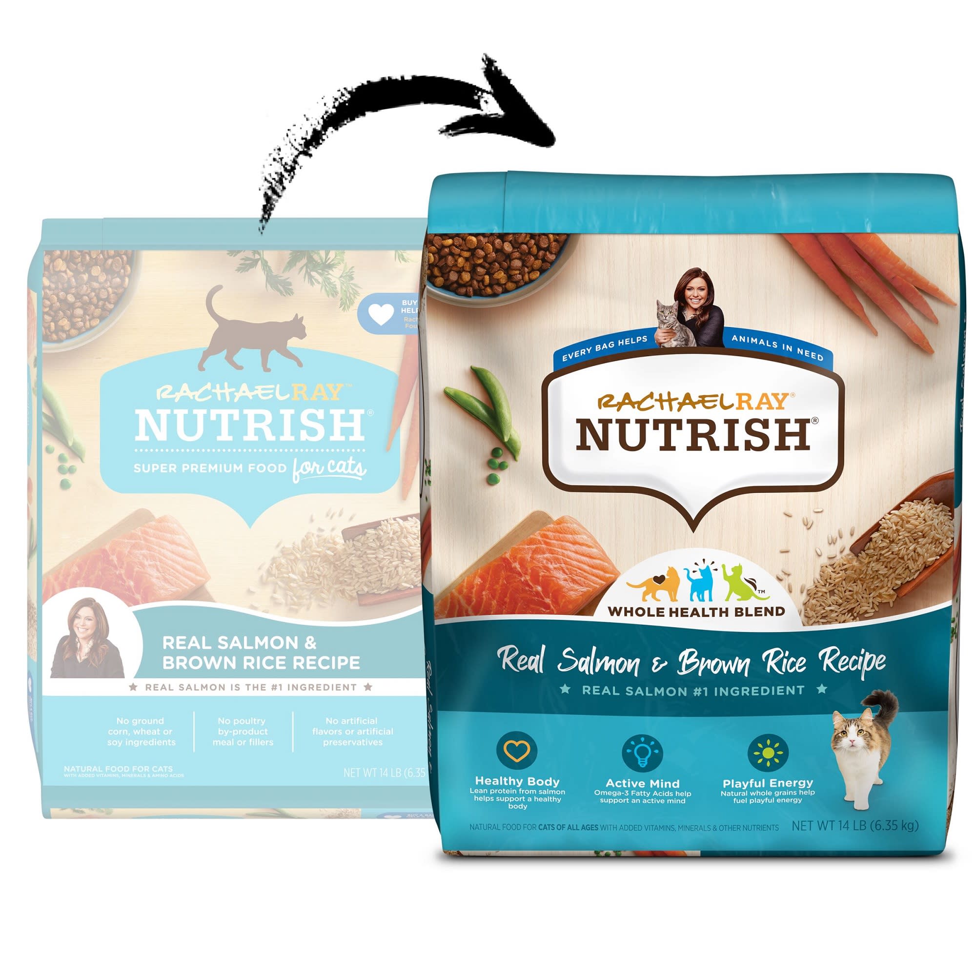 Rachael Ray Nutrish Natural Salmon Brown Rice Recipe Dry Cat