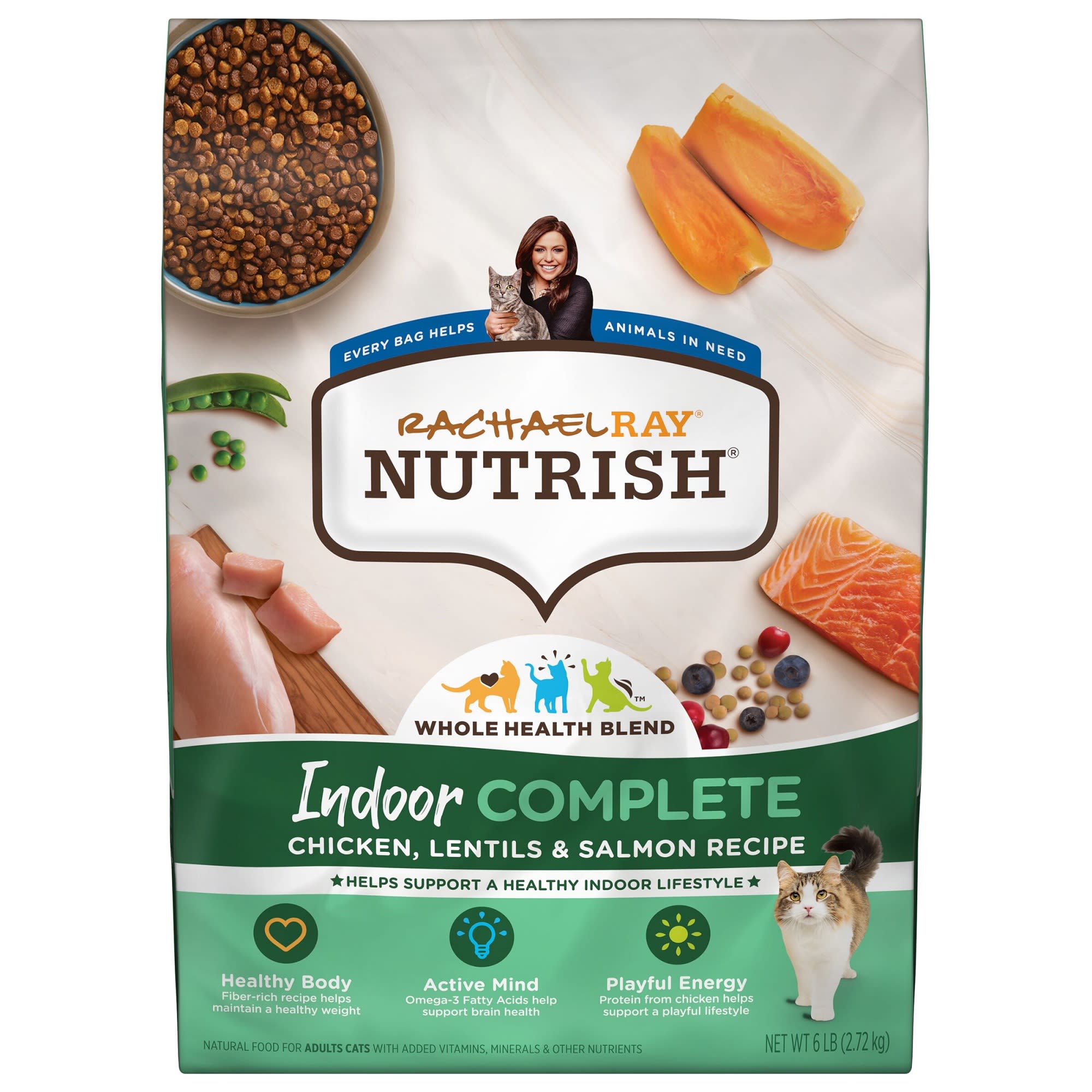 Rachael Ray Nutrish Indoor Complete Natural Chicken With Lentils Salmon Recipe Dry Cat Food 14 Lbs Petco