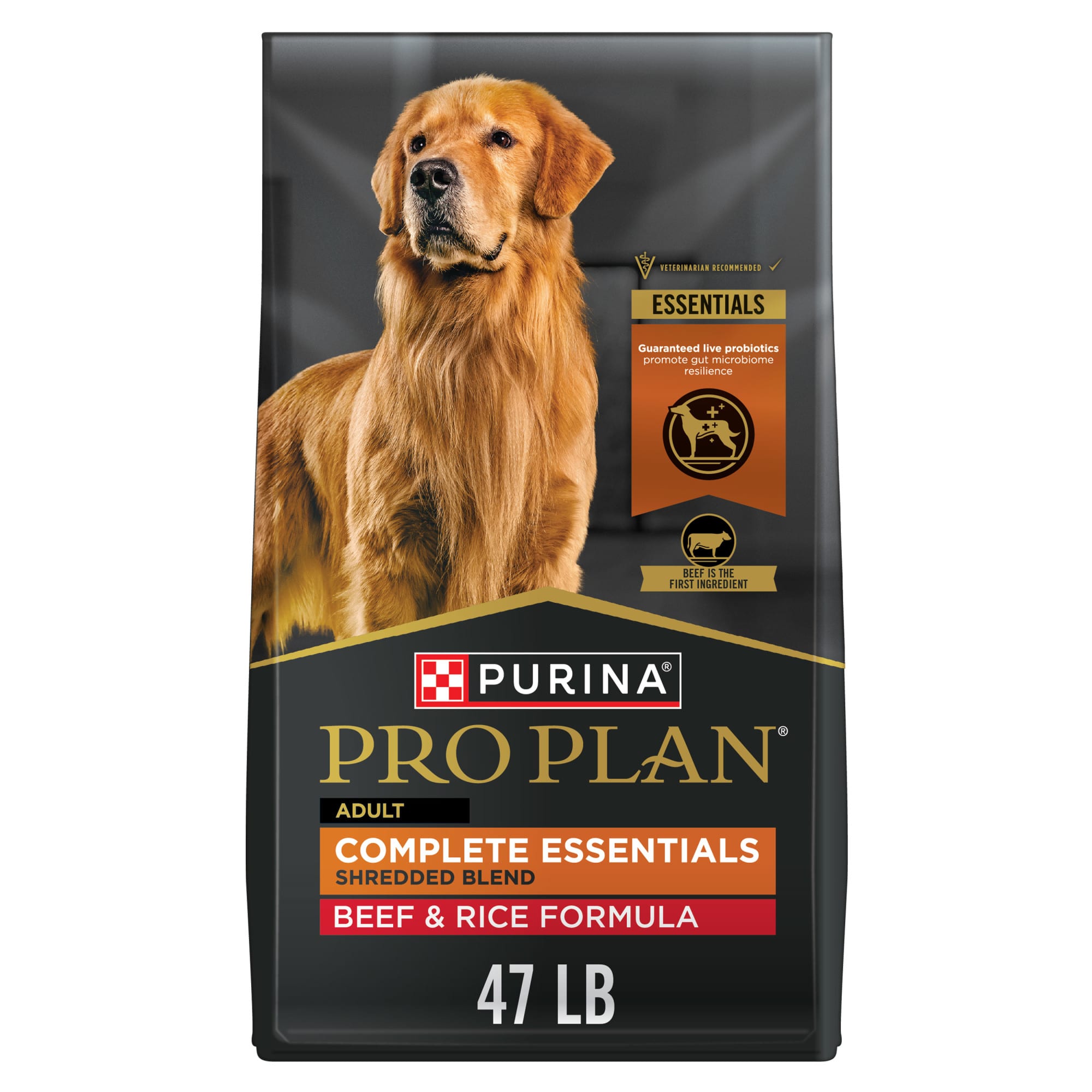 Purina Pro Plan Complete Essentials for Adult Dogs Beef Rice  47 lb Bag