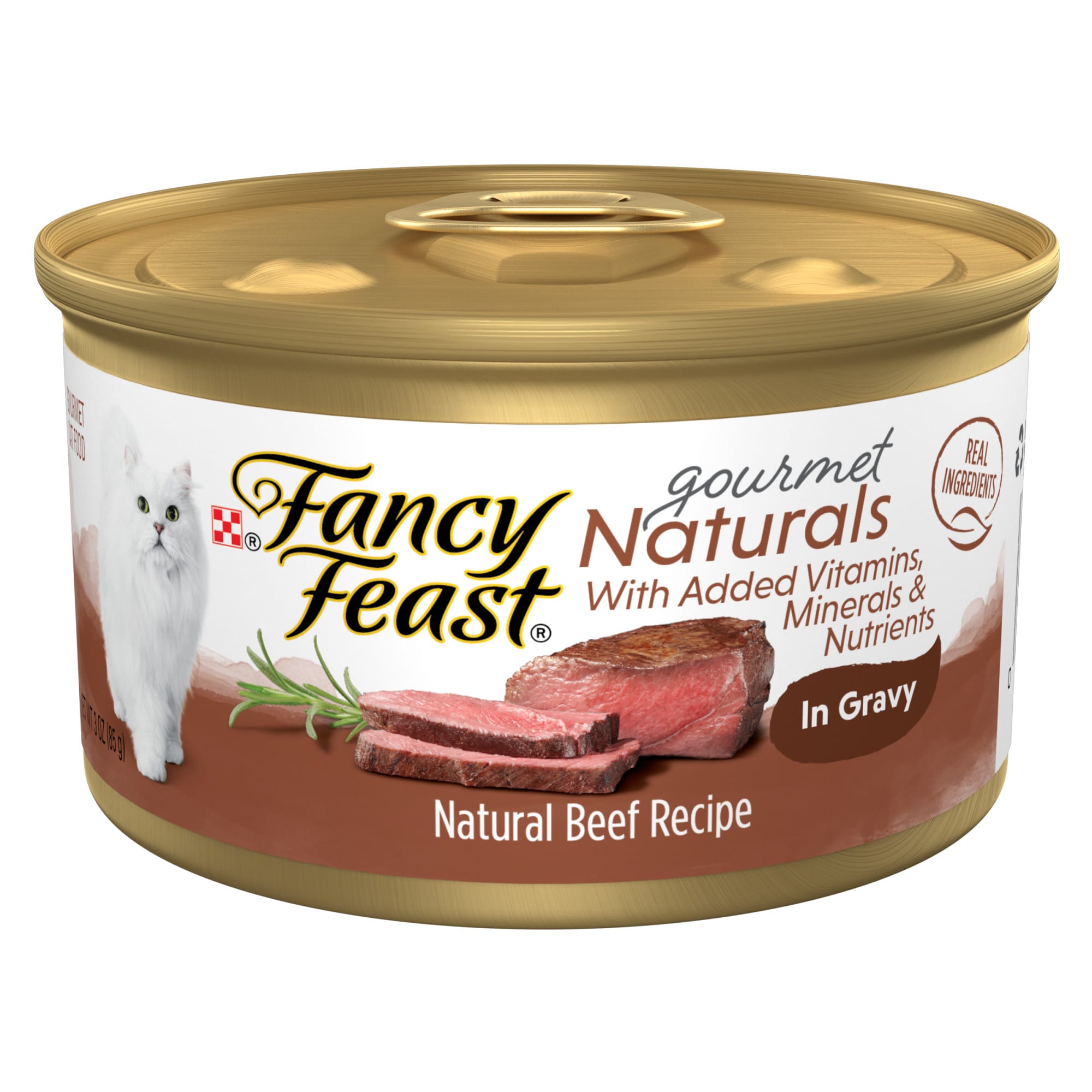 Fancy Feast Gourmet Naturals Beef Recipe in Gravy Wet Cat Food 3