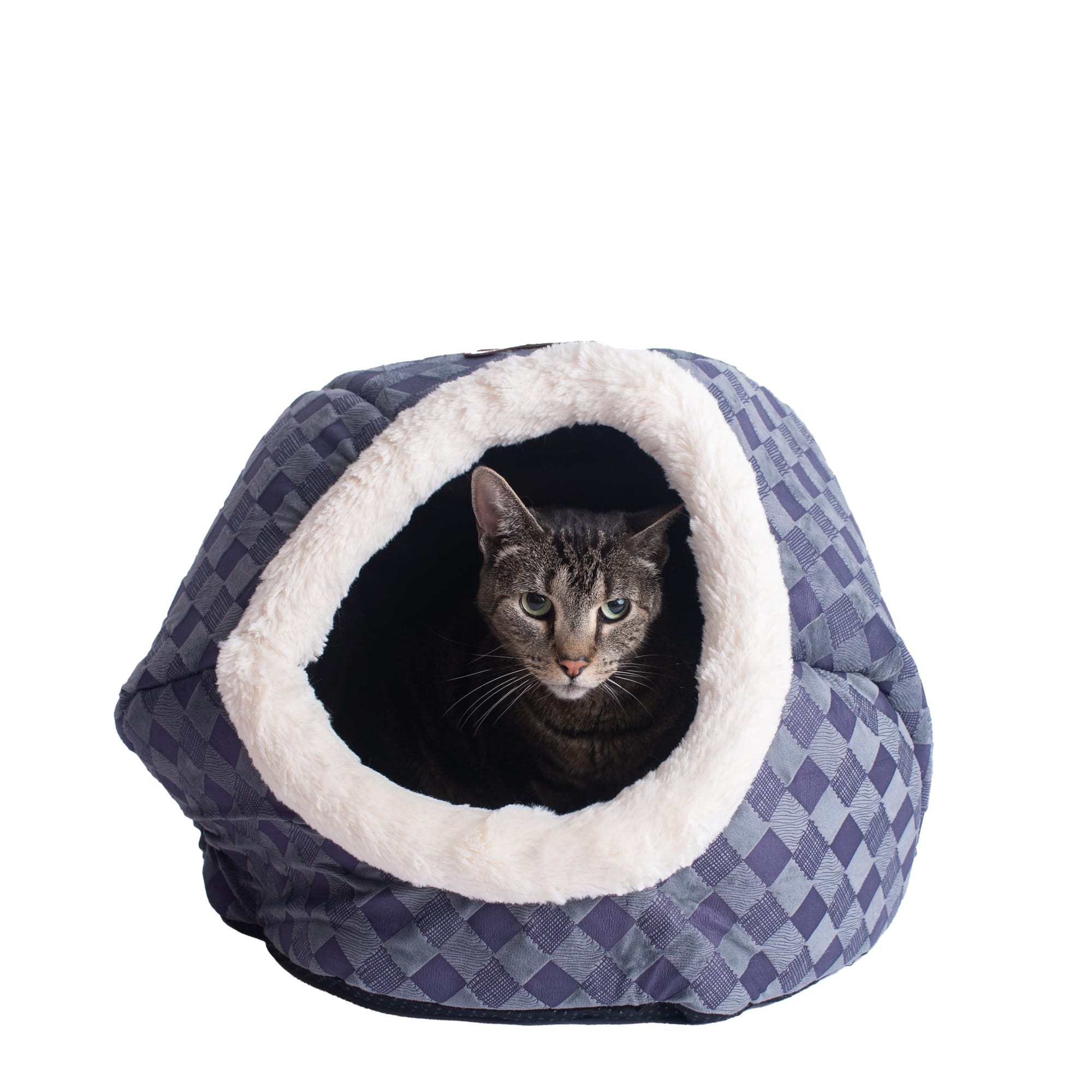 Armarkat Blue Checkered Model C44 Cat Bed, 19" L X 16" W X 12" H Petco