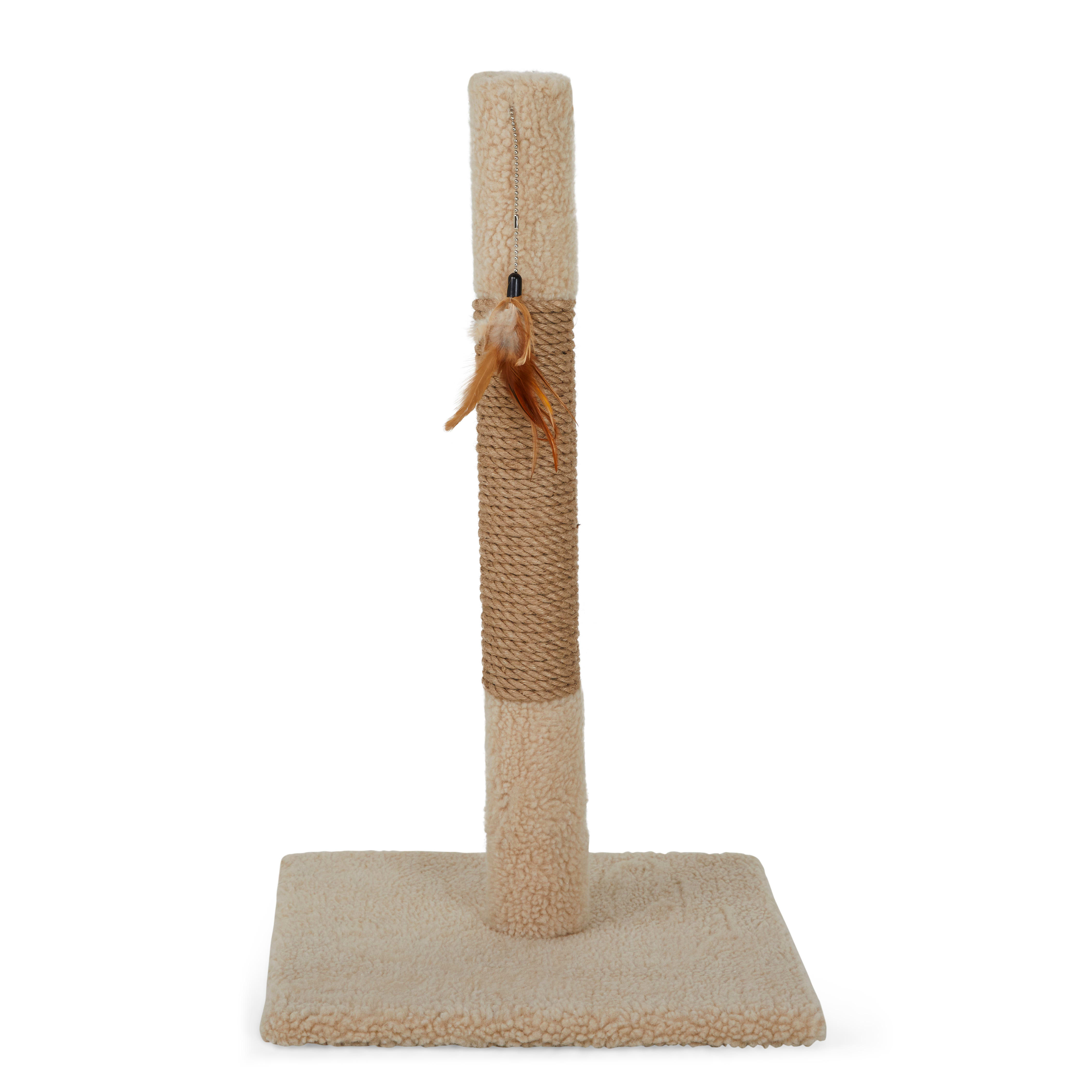 EveryYay Essentials Scratchin' The Surface Post with Scratcher Cat Toy, Tan, 26" Petco