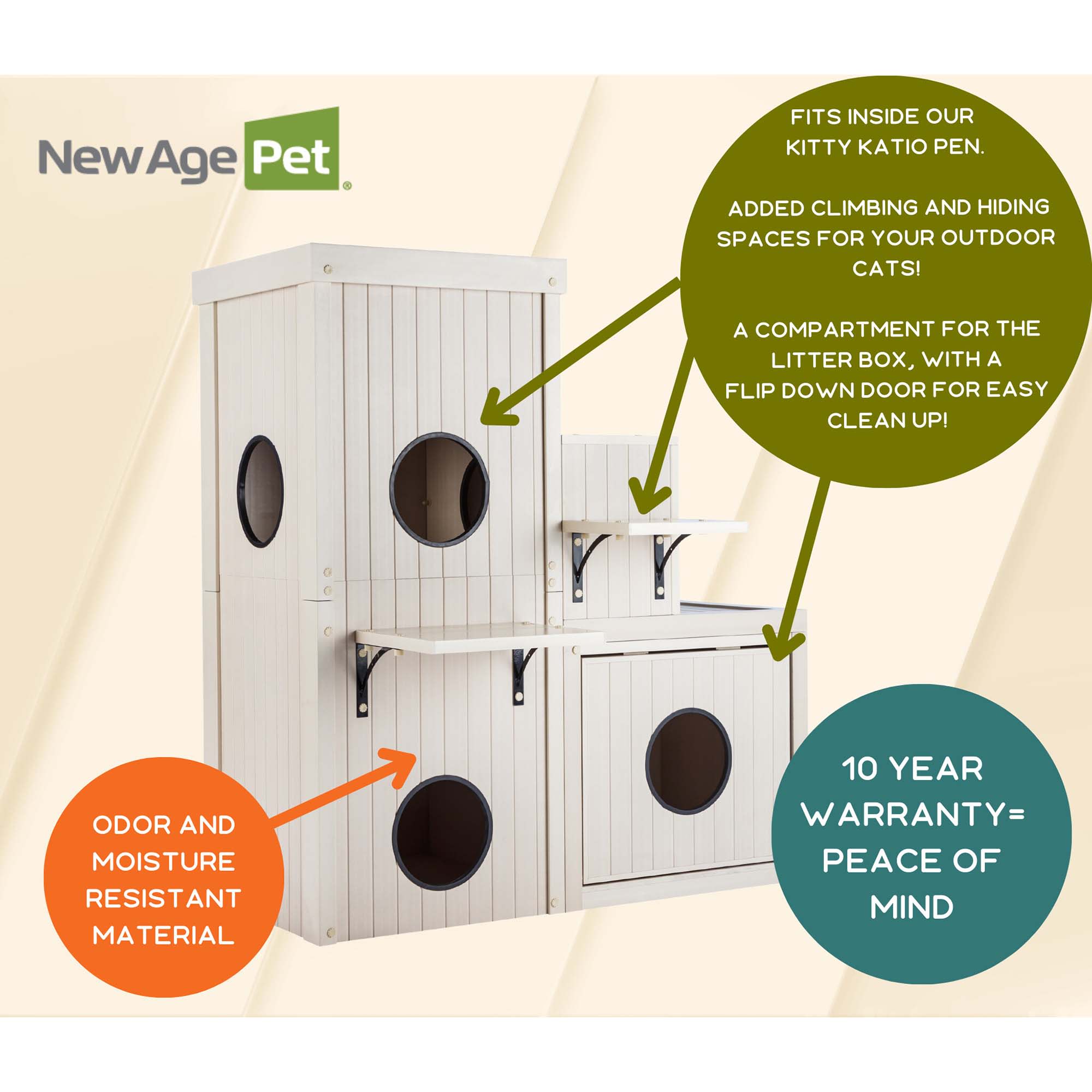 New Age Pet ECOFLEX Kitty Kaito Climber Cat House, 44.4
