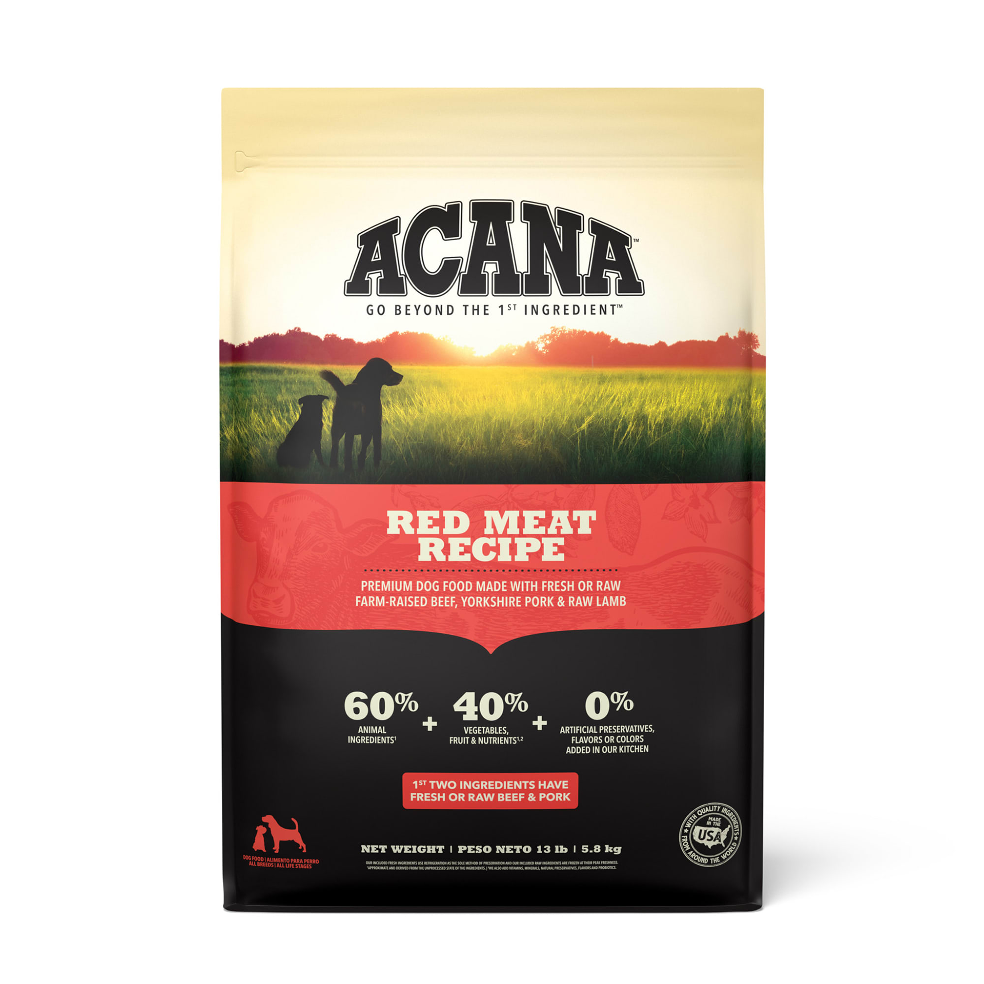 ACANA Grain Free Red Meat Ranch Raised Beef Yorkshire Pork Grass