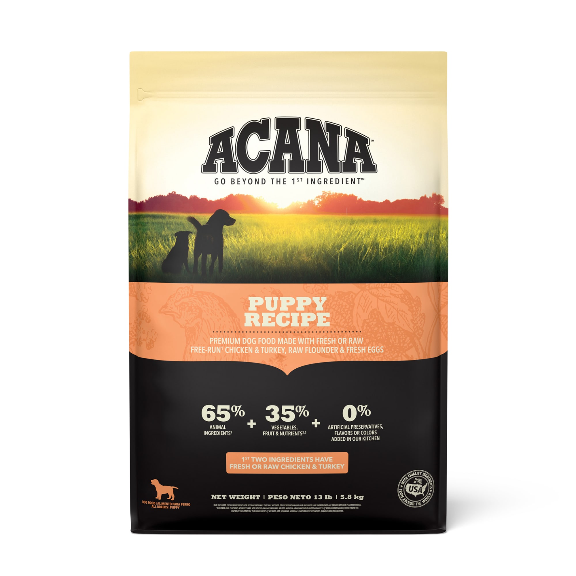 ACANA Grain Free Chicken Turkey Fish Cage Free Eggs Dry Puppy Food 13 lbs