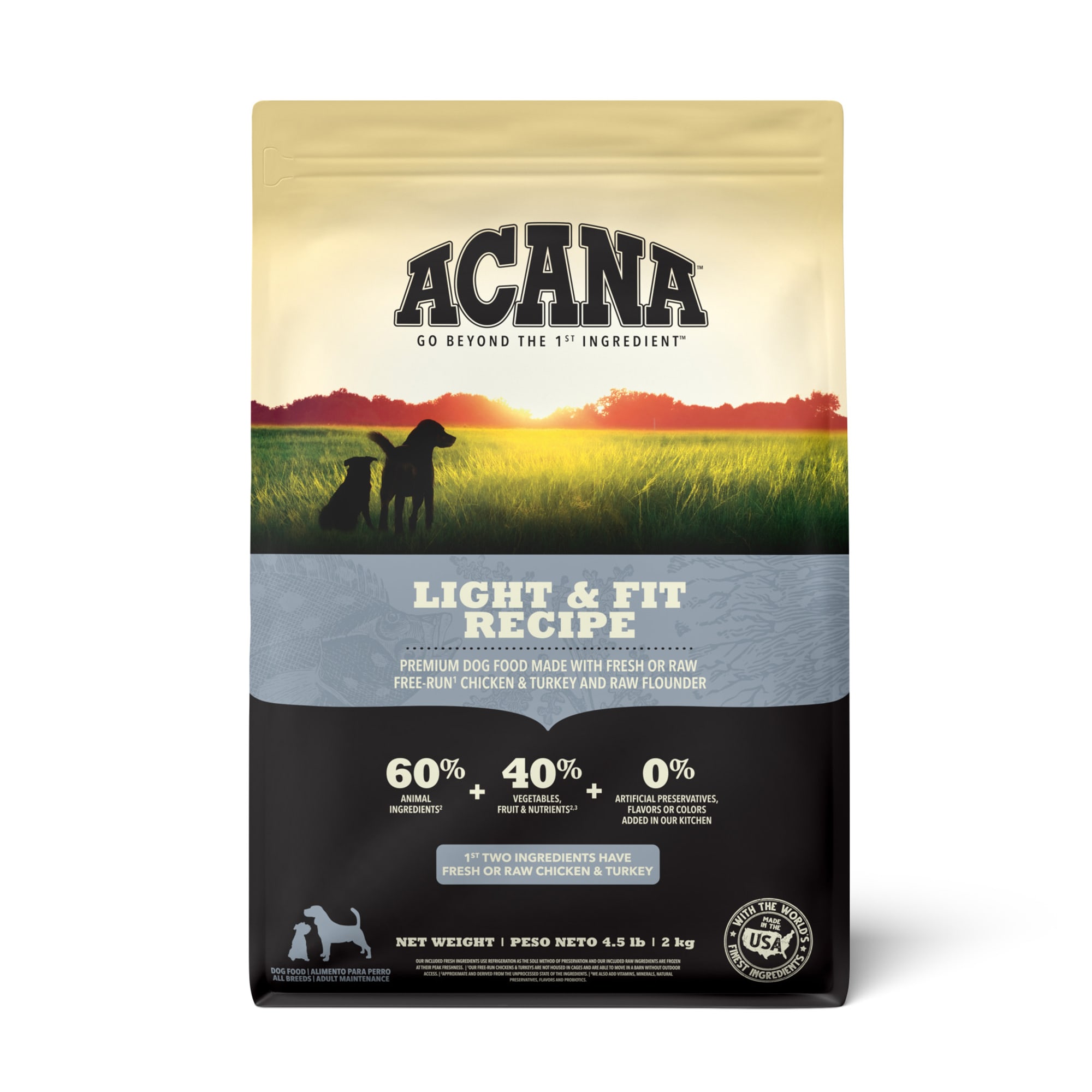 ACANA Grain Free Light Fit Chicken to support Healthy Weight Adult Dry Dog Food 4.5 lbs