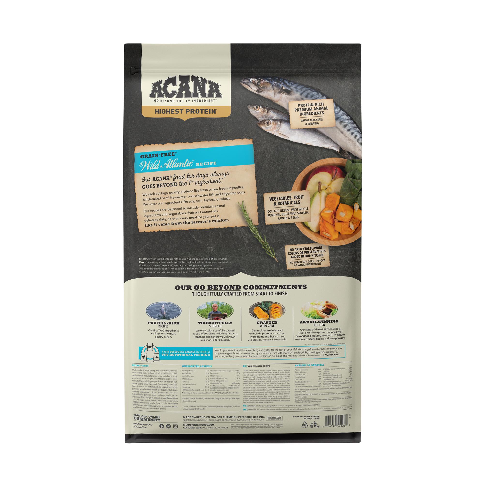 ACANA Grain Free Highest Protein Wild Atlantic Dry Dog Food 25