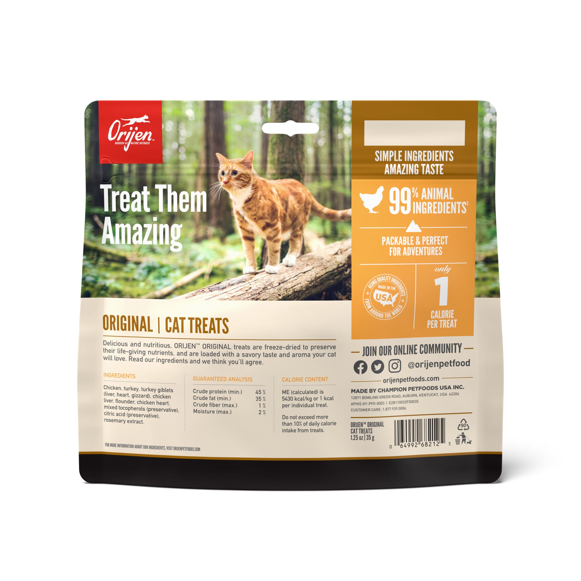 ORIJEN Original Freeze Dried Cat Treats 1.25 oz. Petco