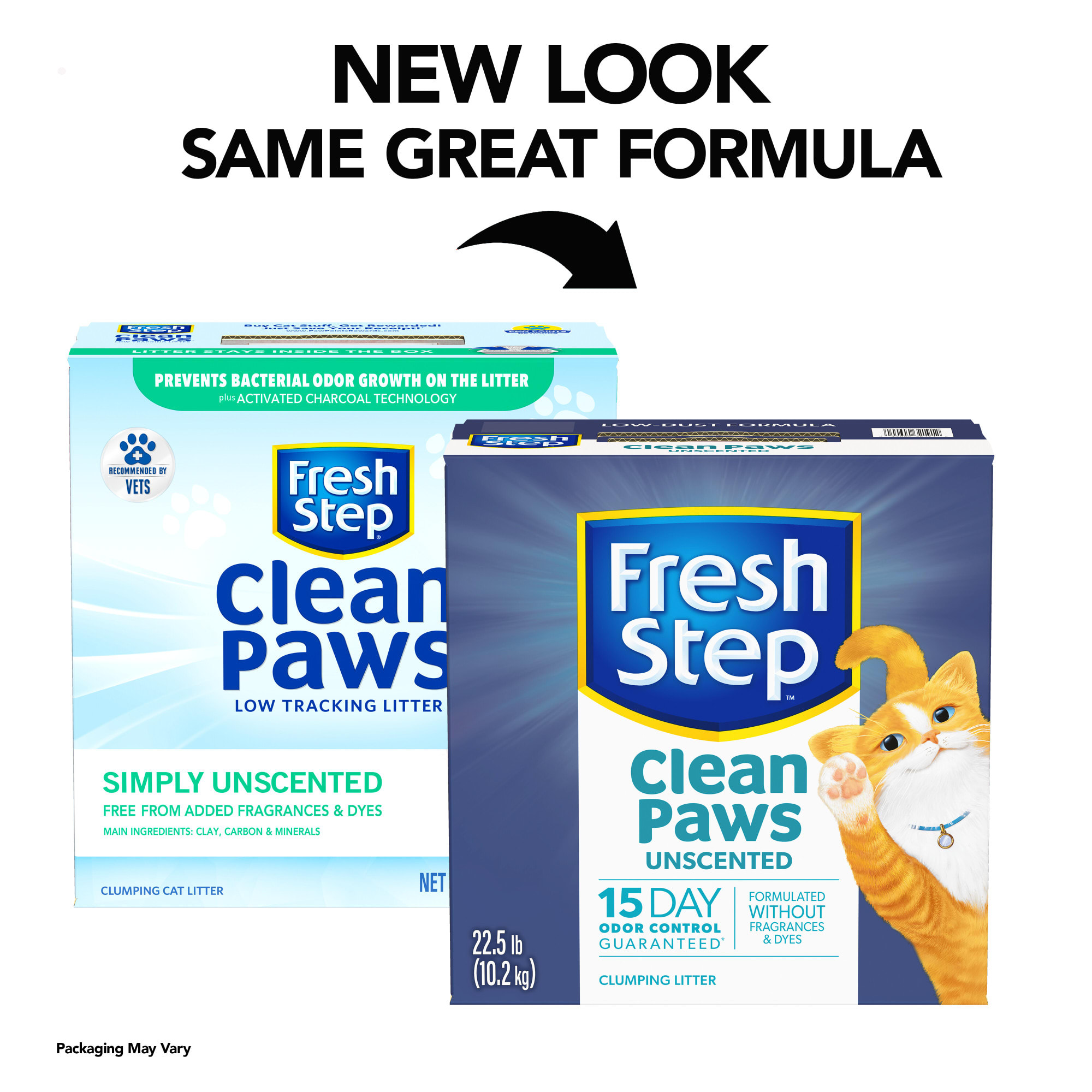 Fresh Step Clean Paws Simply Unscented Clumping Cat Litter 22.5