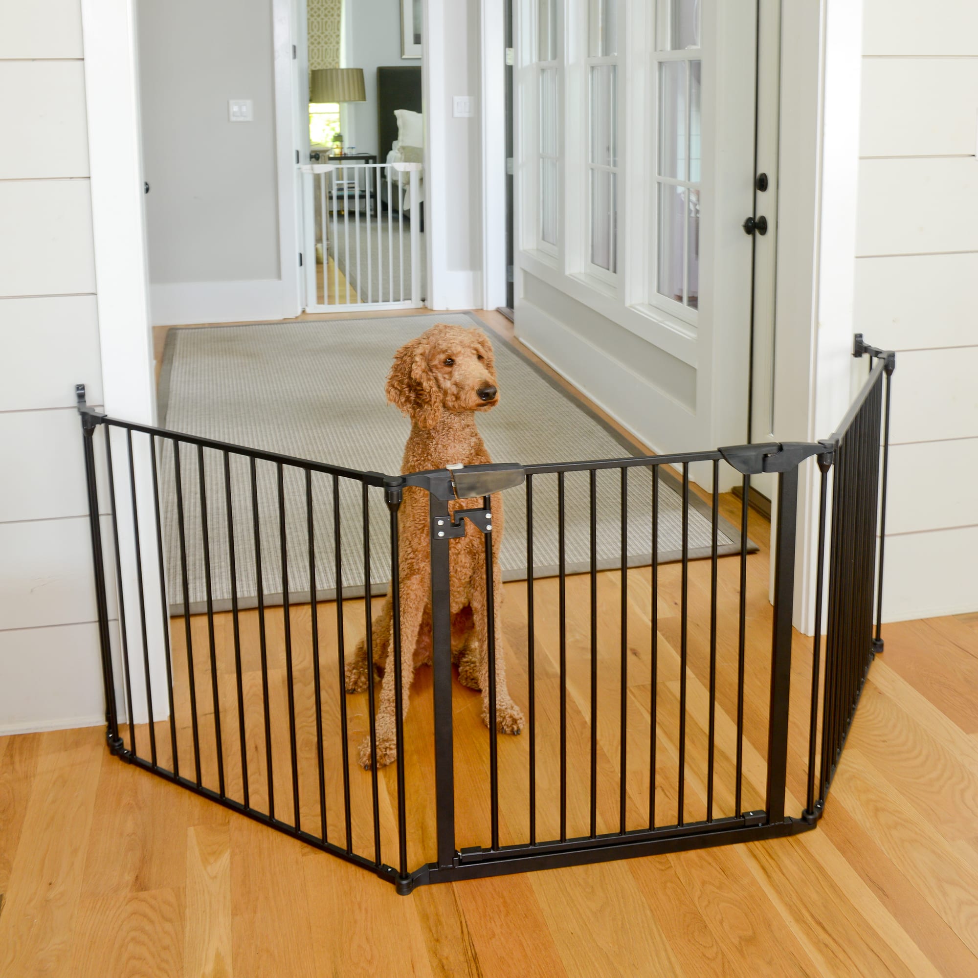 Cardinal Gates Extra Wide Expandable Black Pet Gate, 90" L X 2" W X 29.