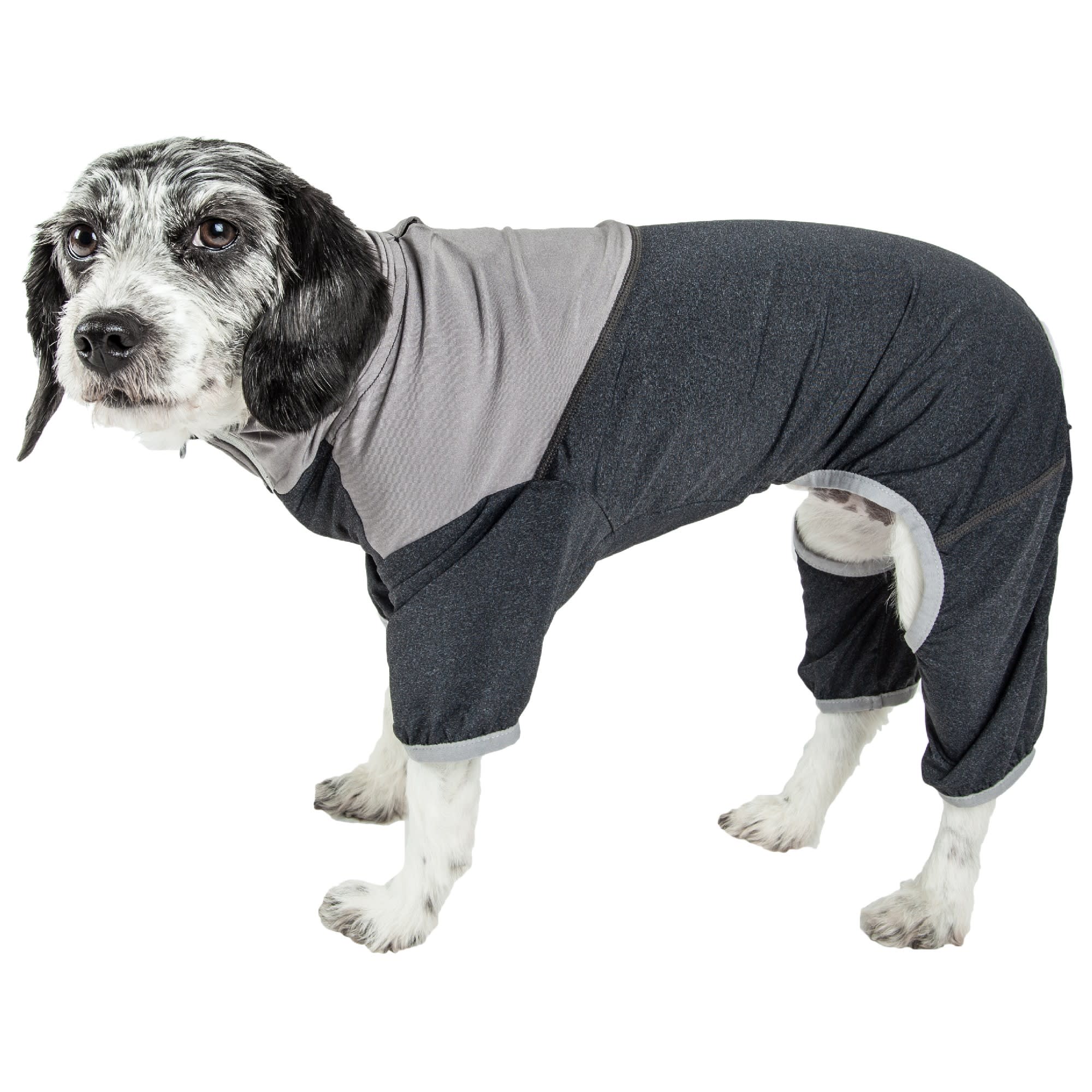 Pet Life Active Embarker Full Body Warm Up Grey Dog Sweaters, Medium