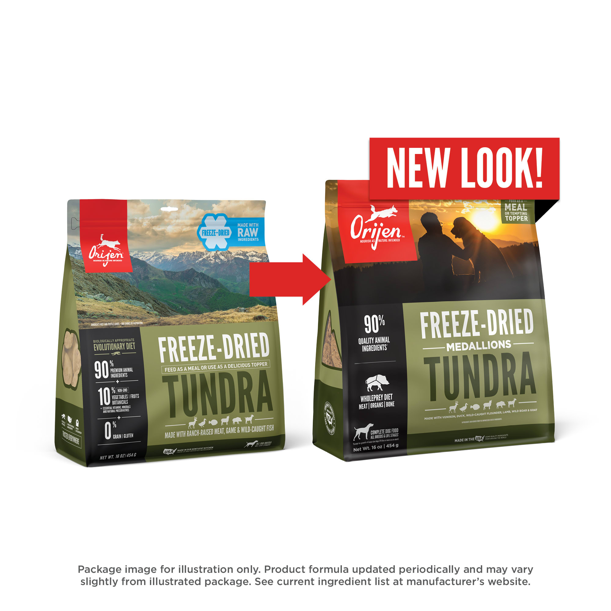 Orijen freeze dried shop tundra dog food