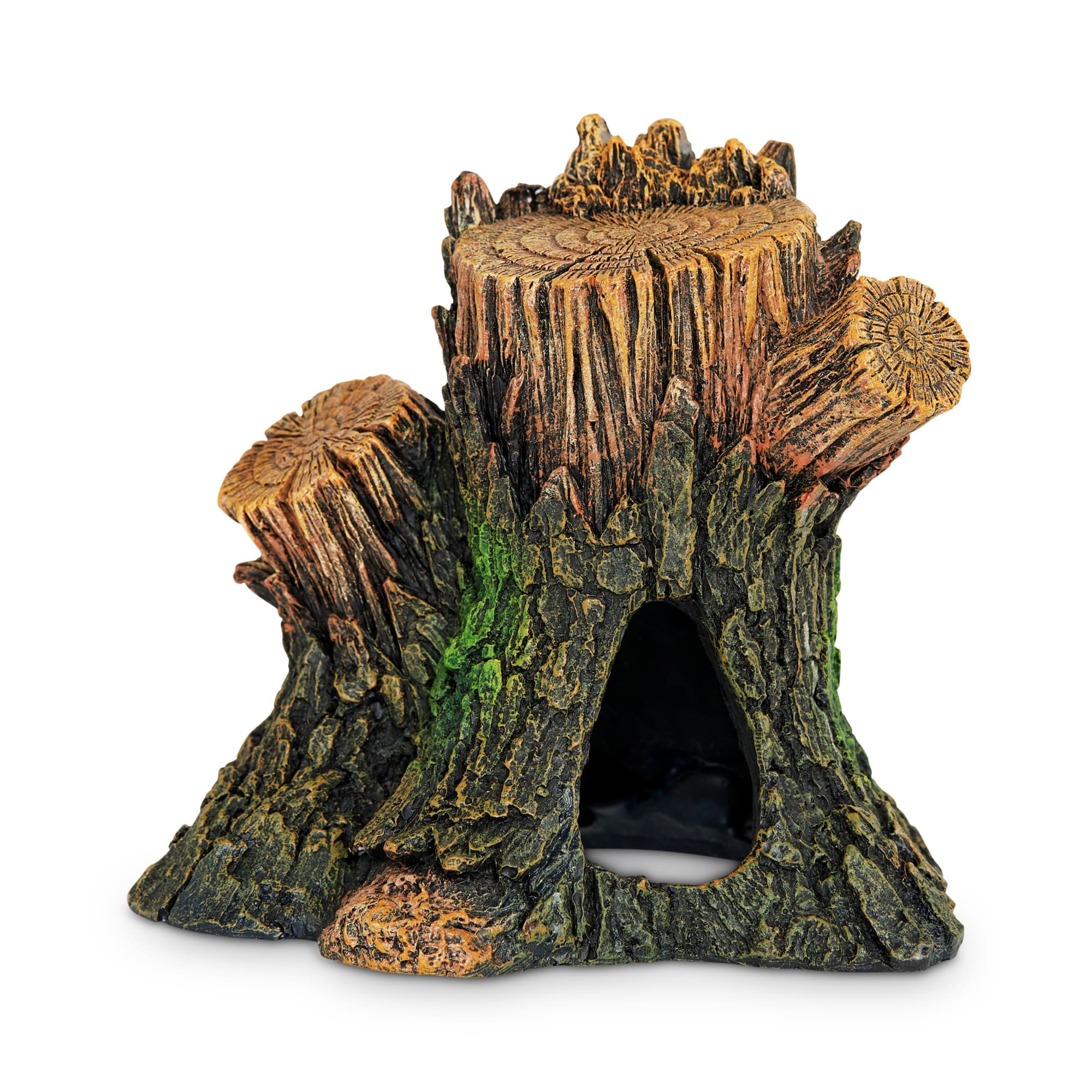 Small Aquarium Ornament Stump Trunk Log Fish for Tank Decoration for up to  20 Gallon for Tank Betta Fish Accessories Hid 