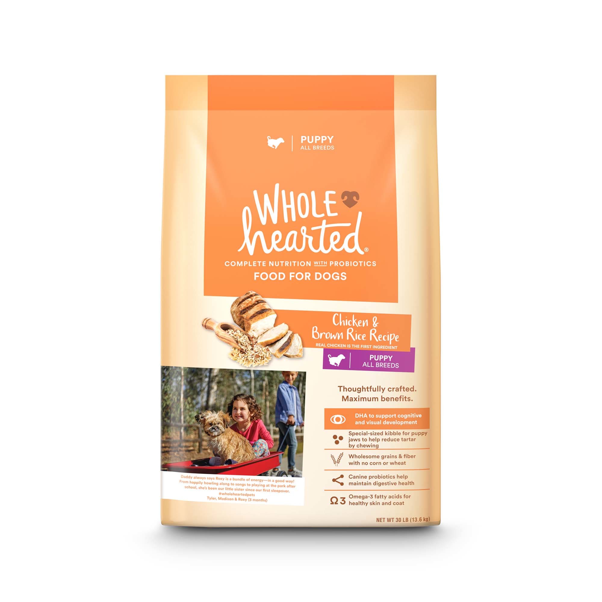 WholeHearted All Breed Chicken and Brown Rice Recipe Dry Puppy Food 30 lbs