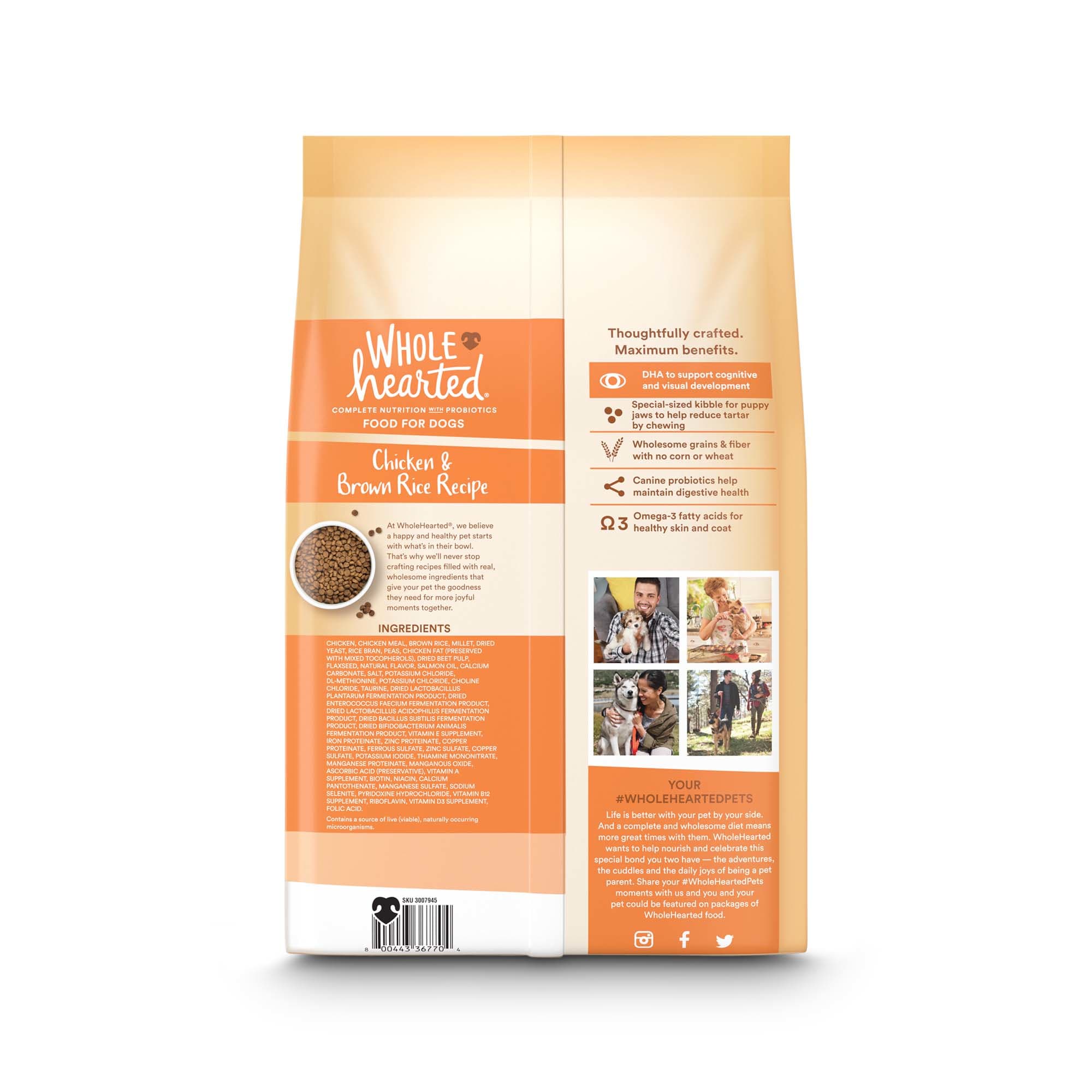 WholeHearted All Breed Chicken and Brown Rice Recipe Dry Puppy Food 5 lbs
