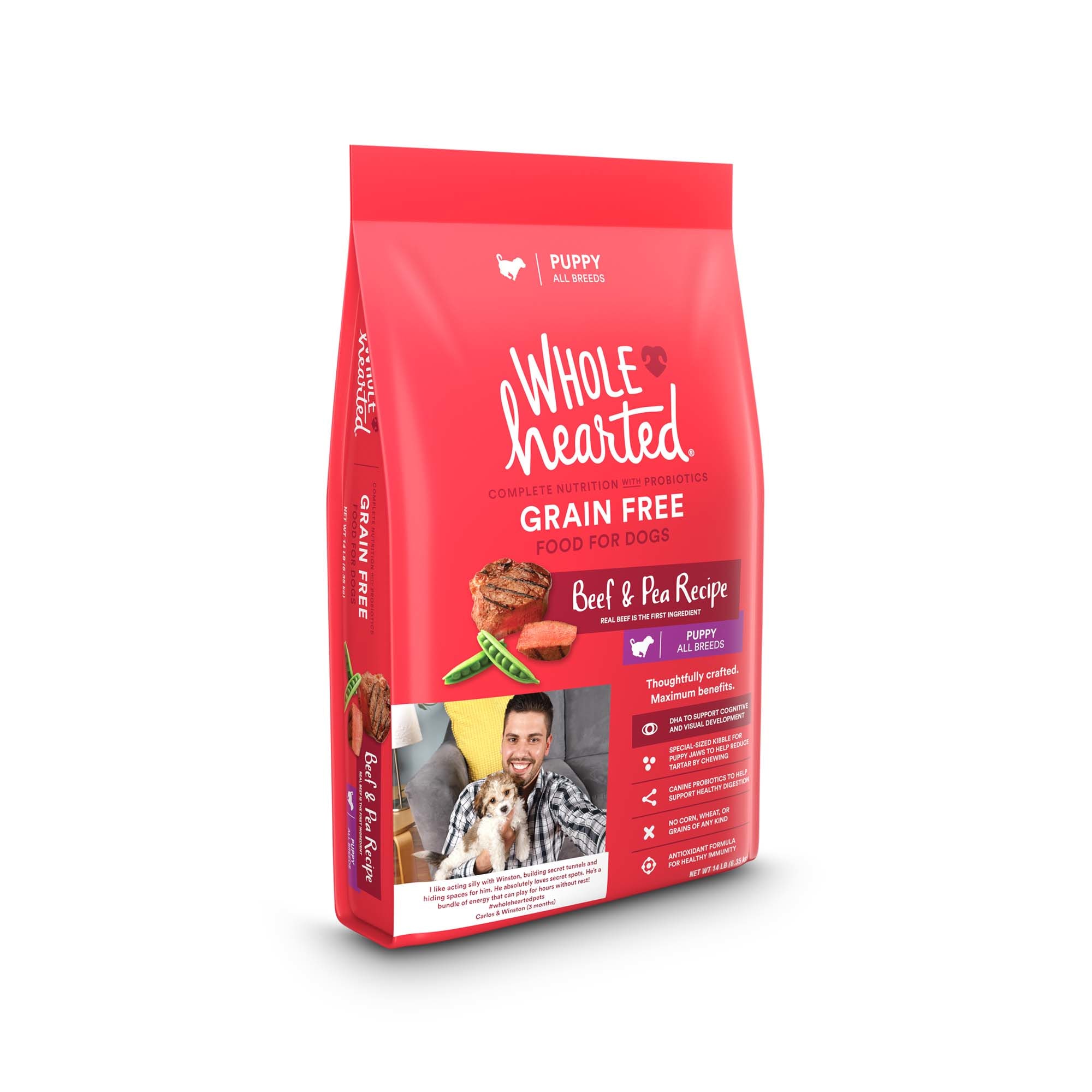 Wholehearted grain free chicken and hot sale pea recipe dry puppy food