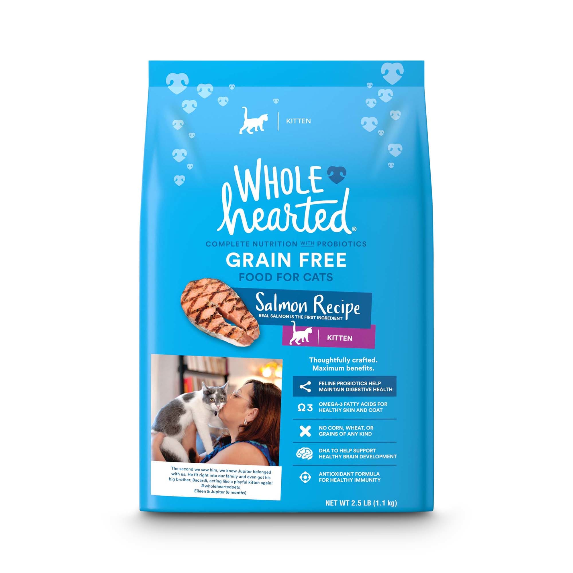 WholeHearted GrainFree Salmon Recipe Dry Kitten Food, 2.5 lbs. Petco
