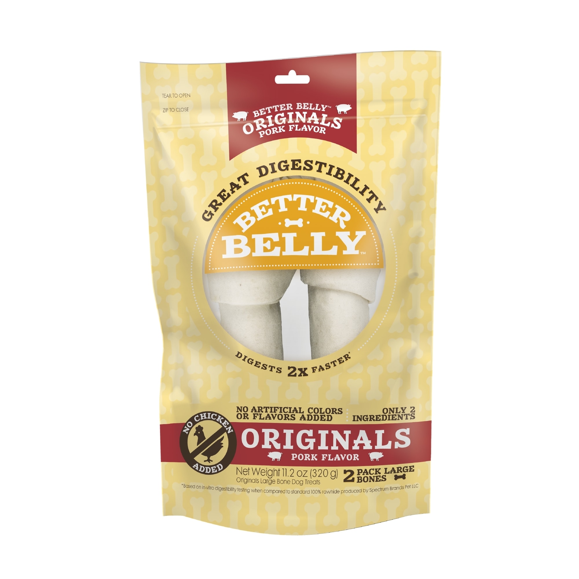 Better Belly Pork Flavor Digestible Rawhide Bones 11.2 oz