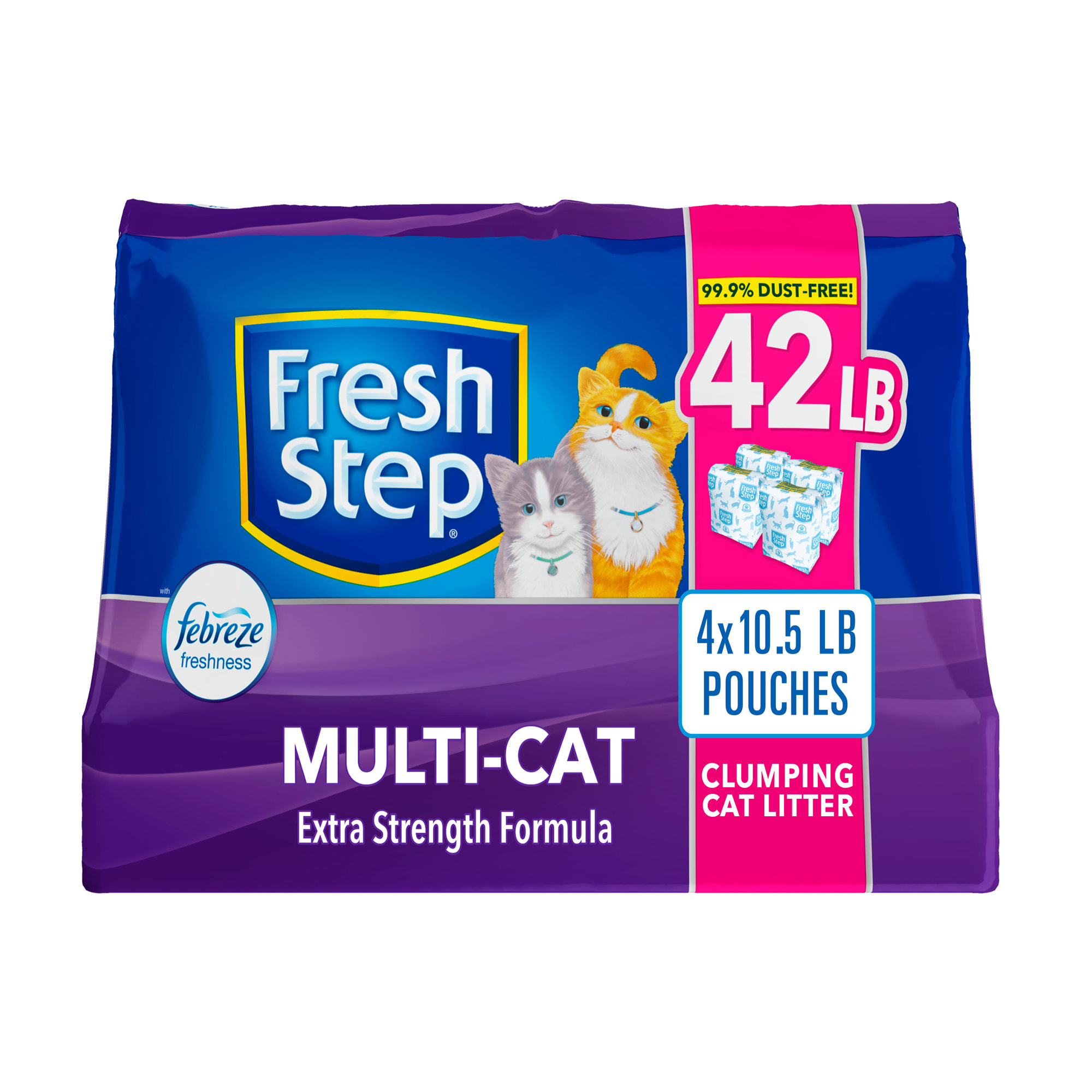 Fresh Step Multi Cat Extra Strength Scented Clumping Cat Litter with the Power of Febreze 42 lbs