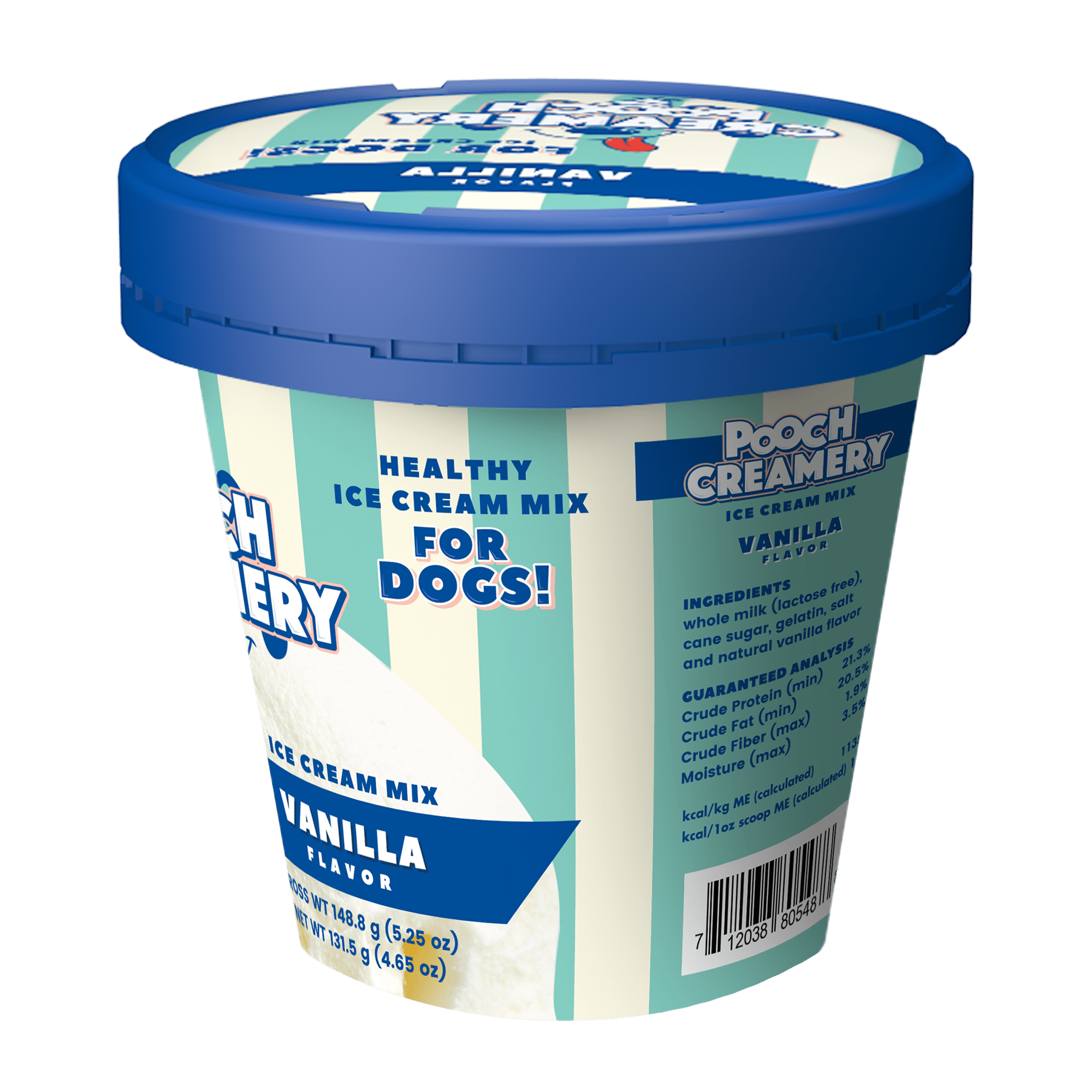 POOCH CREAMERY Vanilla Flavor Ice Cream Mix Dog Treat, 5.25-oz cup 