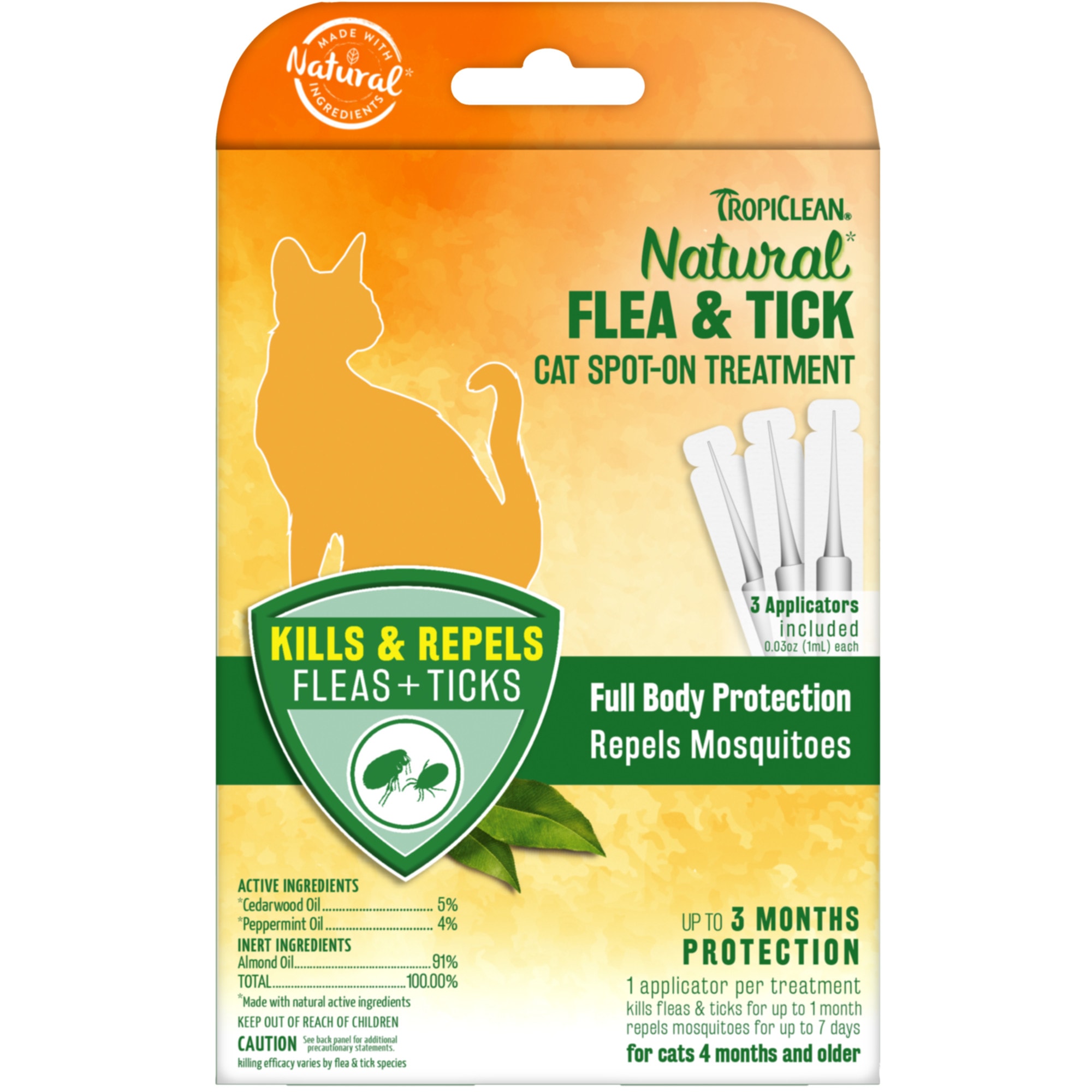 Waterproof Adjustable Flea and Tick Prevention for Cats TUZIK Flea and Tick Treatment for Cats Hypoallergenic with Natural Essential Oils 12 Months Flea Protection for Cats