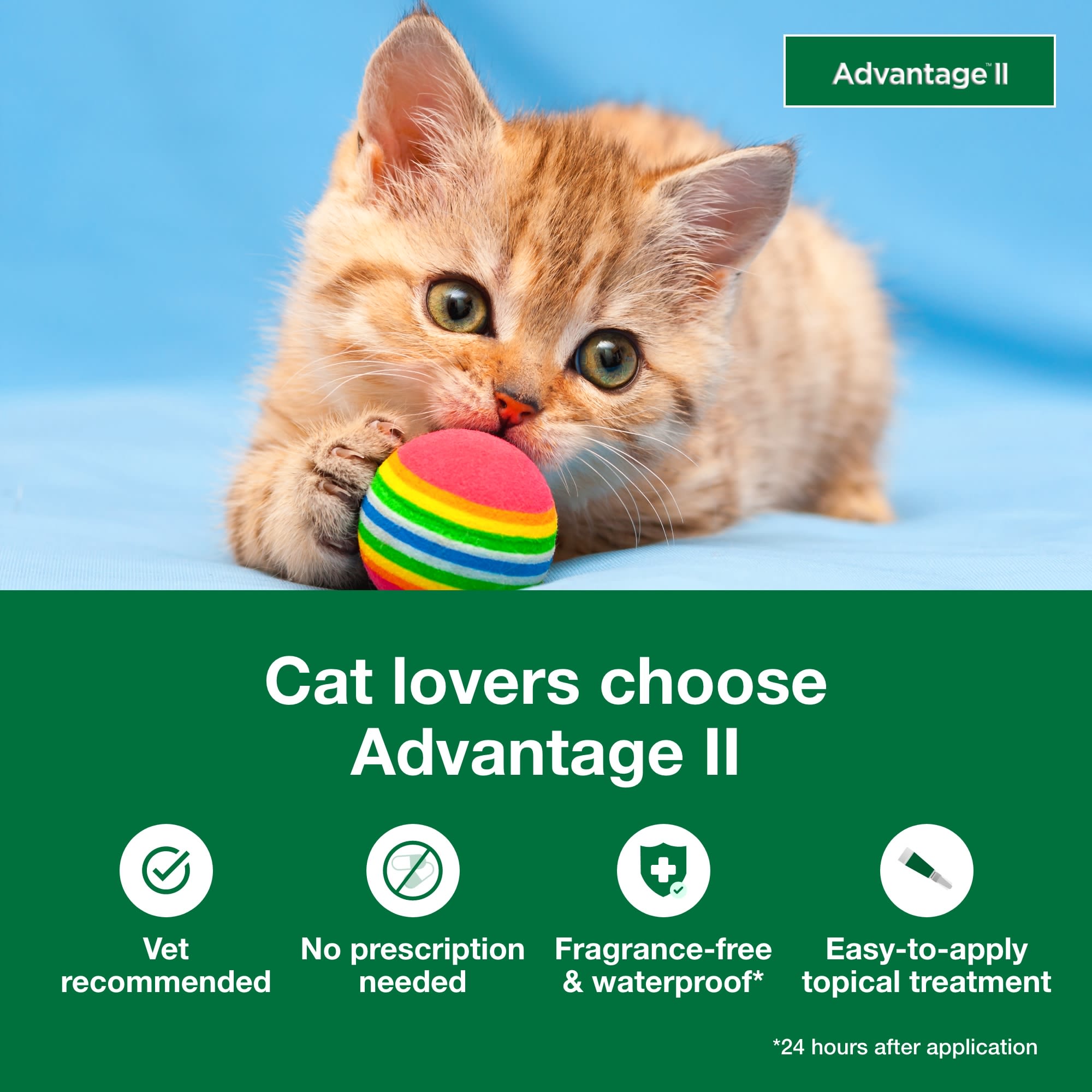 Advantage II Vet Recommended Flea Treatment Prevention for Kittens Count of 2