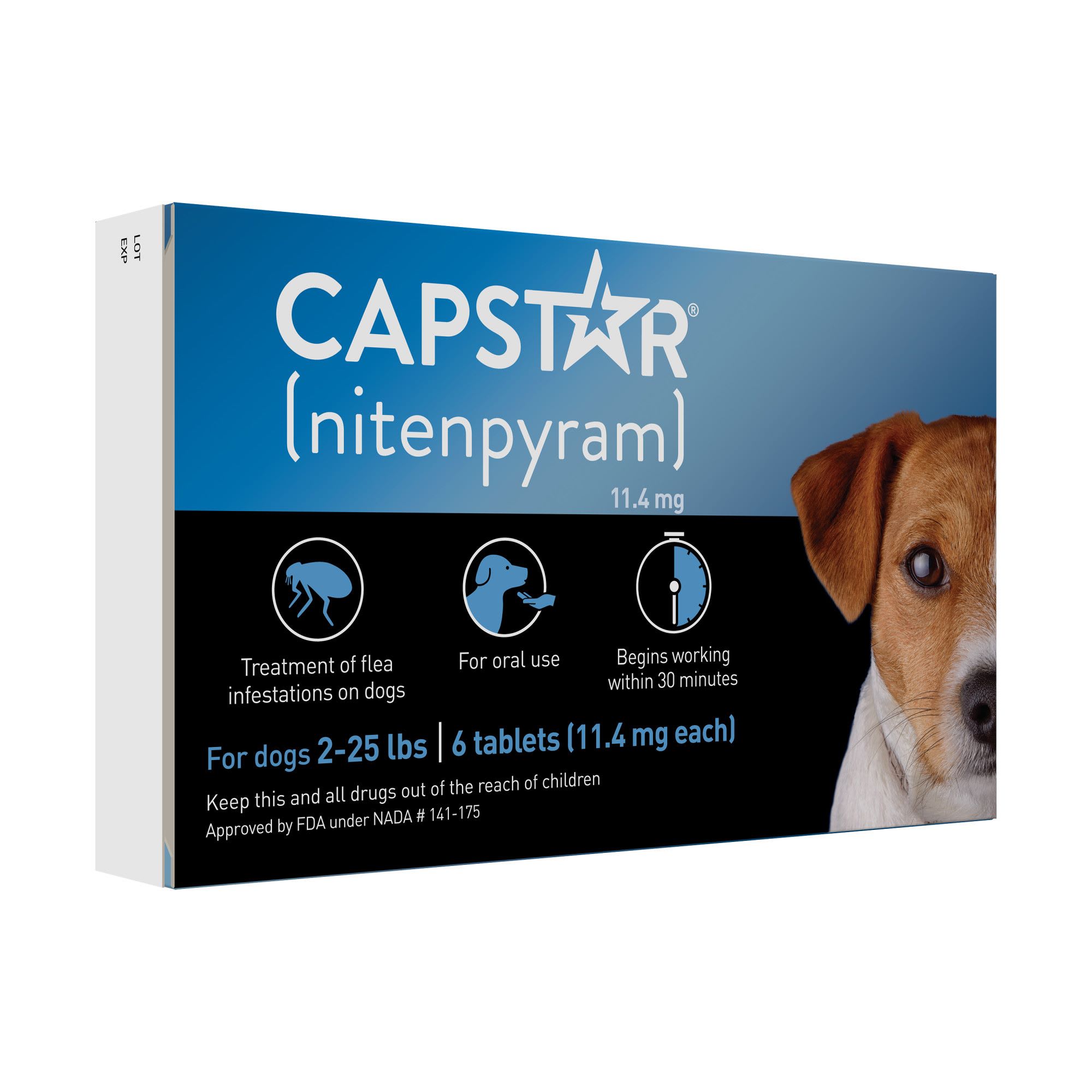 Capstar Fast Acting Flea Tablets for Dogs 2 25 lbs 6 ct