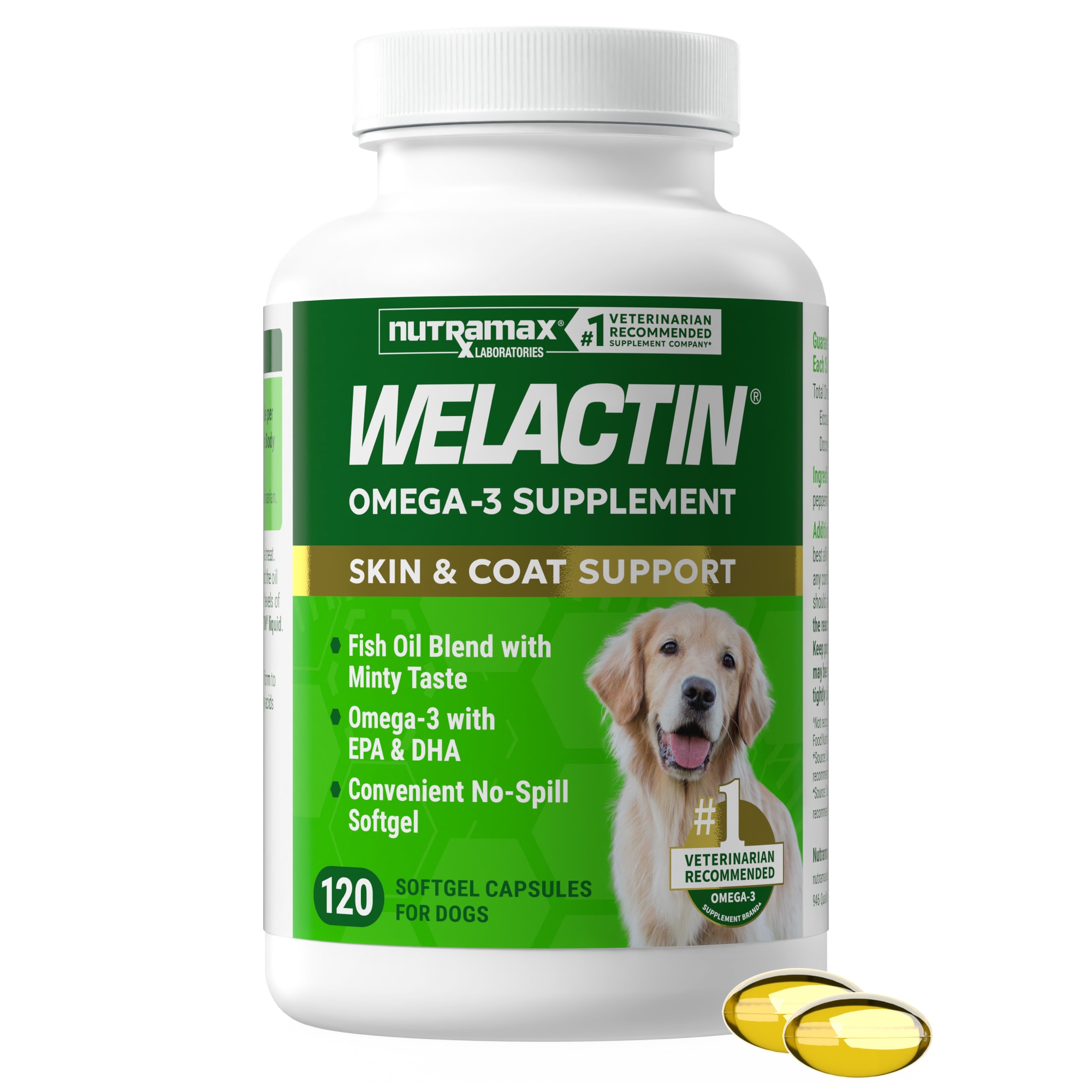 NUTRAMAX WELACTIN Canine Softgels for Dogs, Count of 120