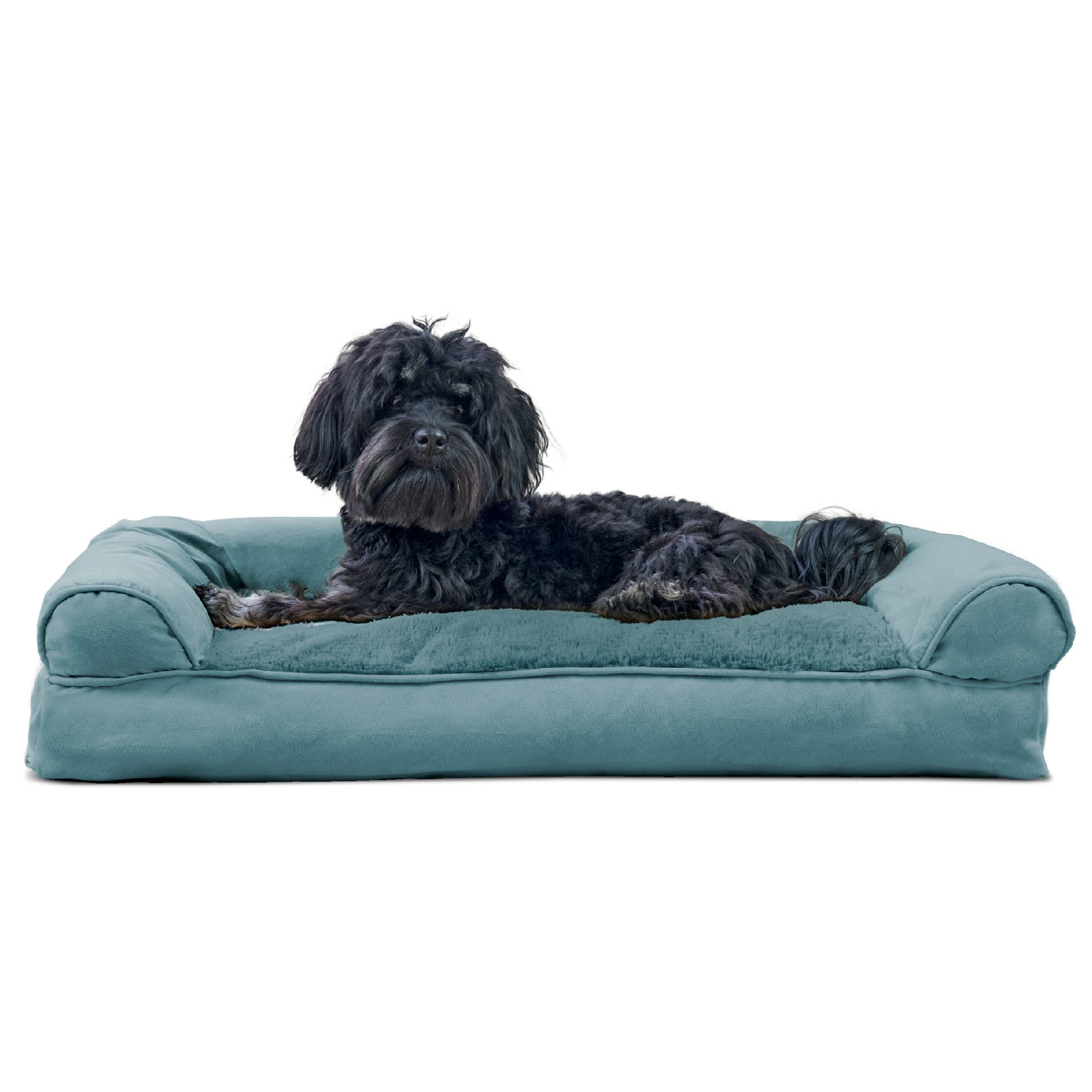 FurHaven Plush Suede Pillow Sofa Dog Bed 30 L x 20 W Deep Pool