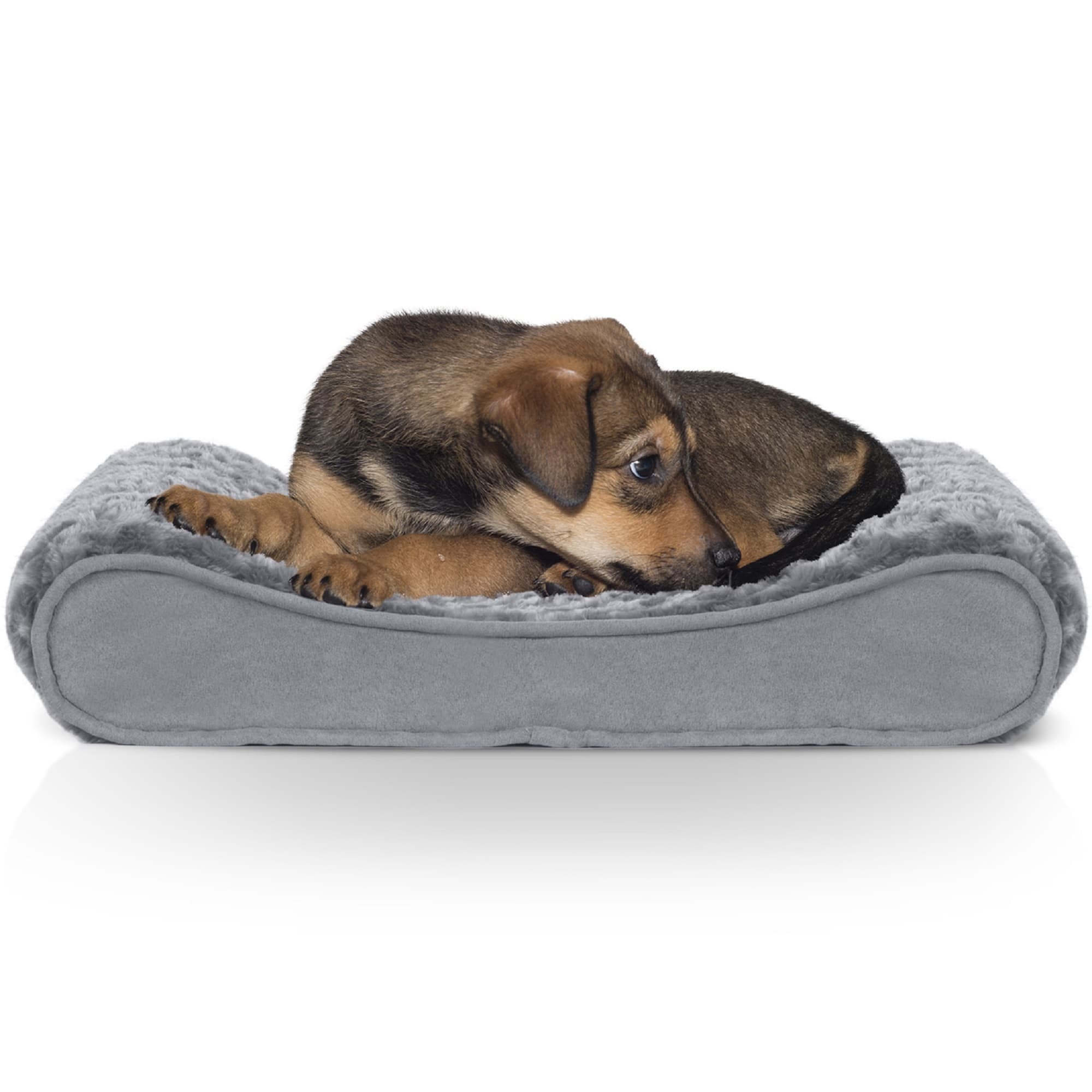 FurHaven Ultra Plush Luxe Lounger Orthopedic Dog Bed Gray, 14