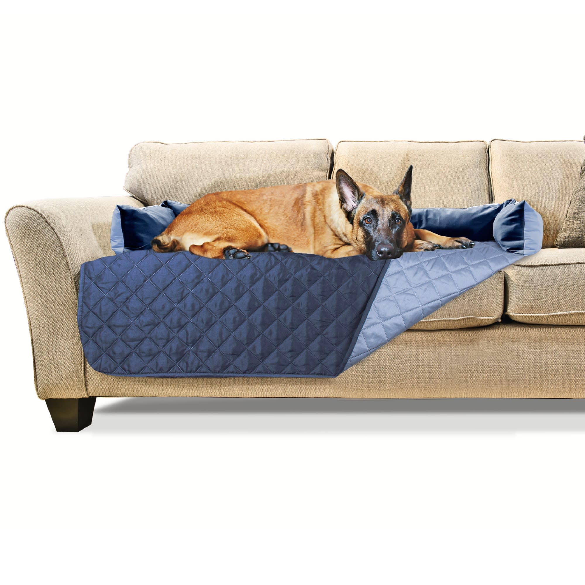 furhaven l shaped dog bed