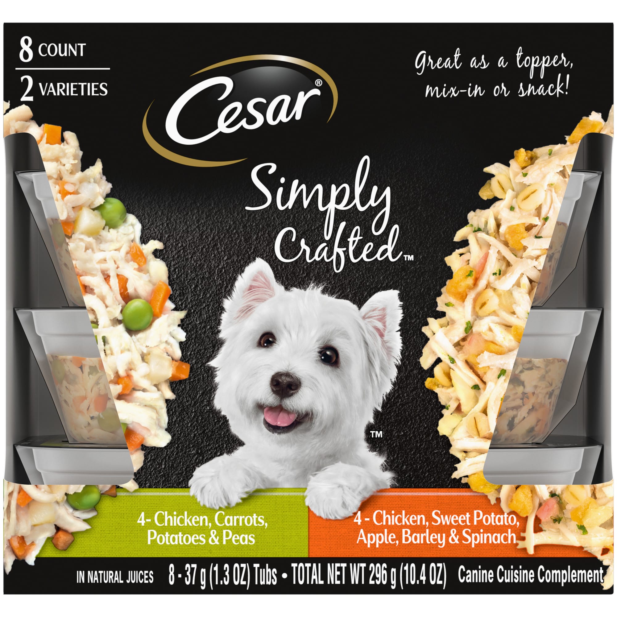 Cesar Simply Crafted Adult Wet Dog Food Meal Topper Variety Pack 1.3 oz. Count of 8 Petco