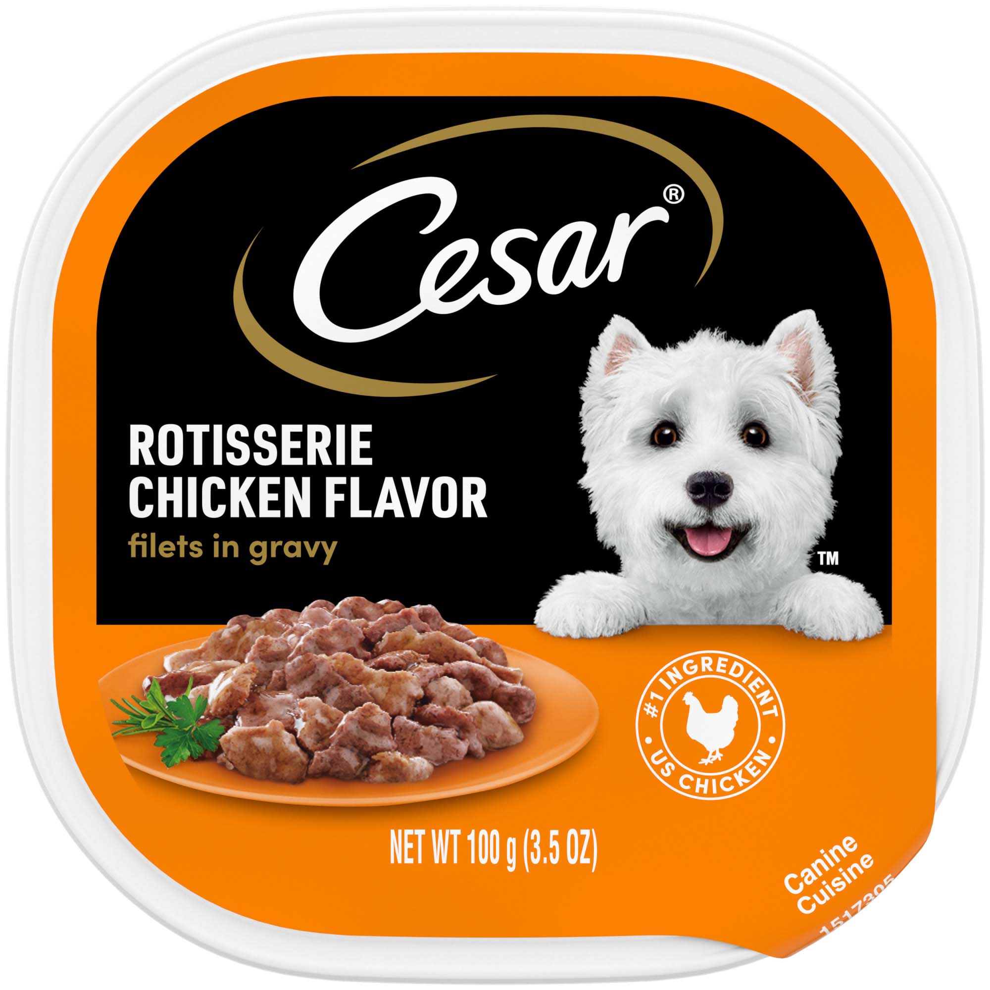 Cesar Filets in Gravy Rotisserie Chicken Flavor Wet Dog Food, 3.5 oz