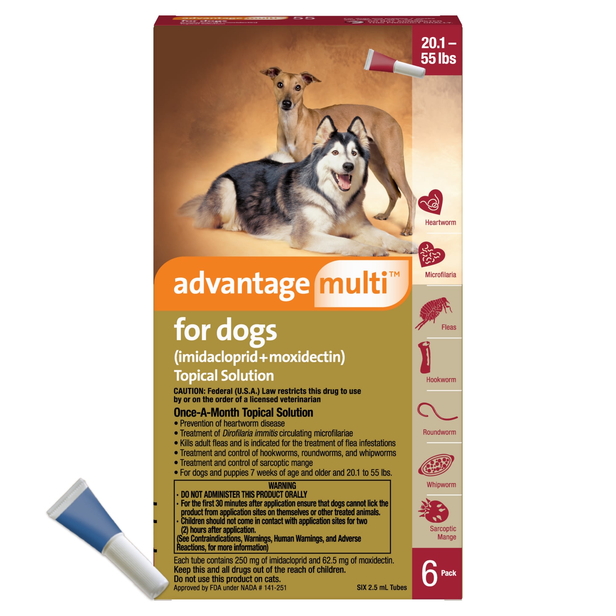 Advantage Multi Topical Solution For Dogs 55 1 To 88 Lbs 6 Pack Petco