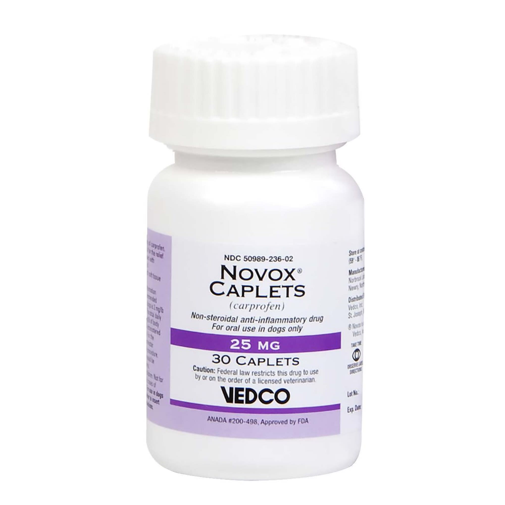 Novox 25 mg Caplets for Dogs, 30 Count 