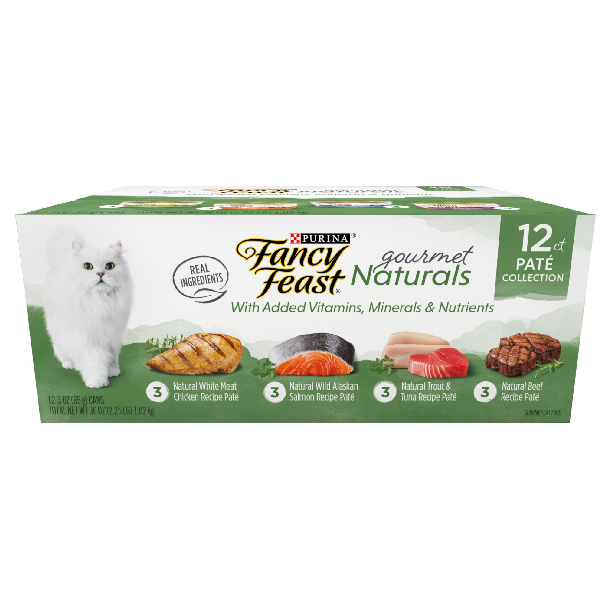 Fancy Feast Naturals Pate Variety Pack for Cats 3 oz 12 Ct from Petco