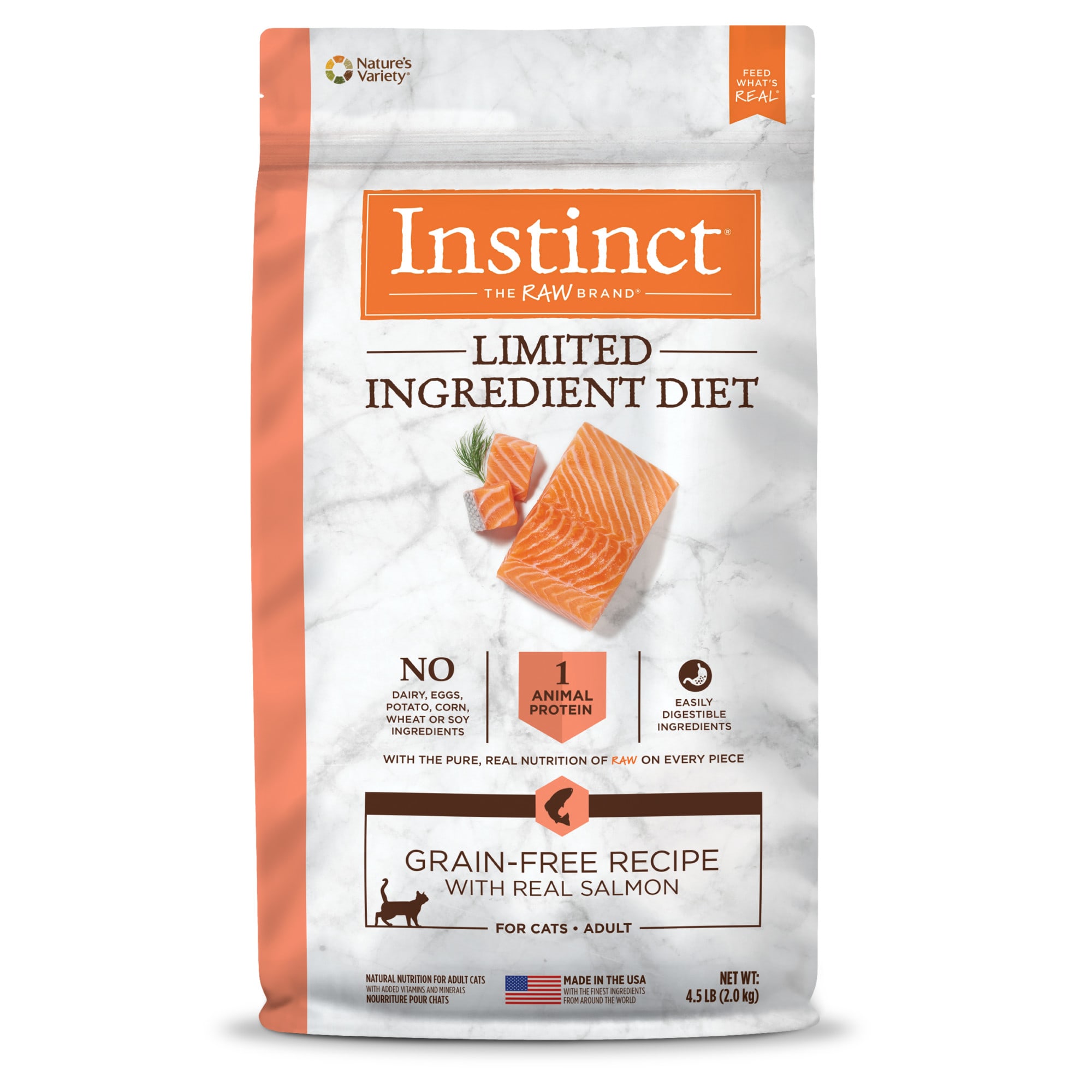 Instinct Limited Ingredient Diet Grain Free Recipe with Real Salmon Natural Dry Cat Food, 4.5