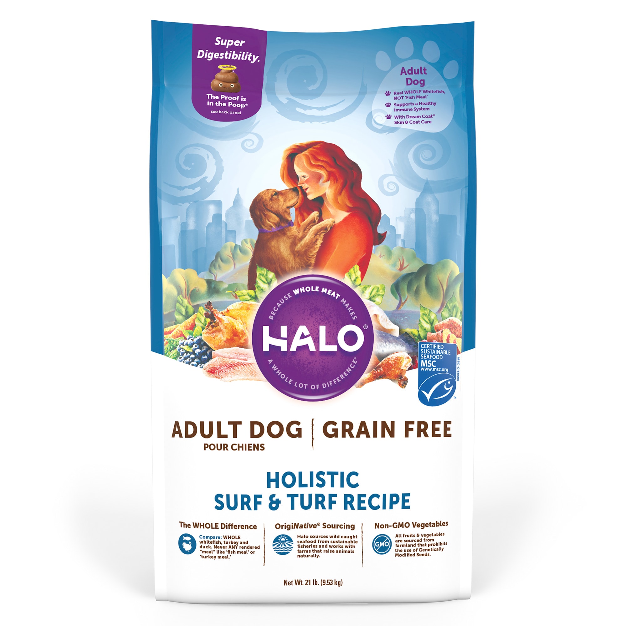 UPC 745158380139 product image for Halo Adult Holistic Grain Free Surf N Turf Dry Dog Food | upcitemdb.com