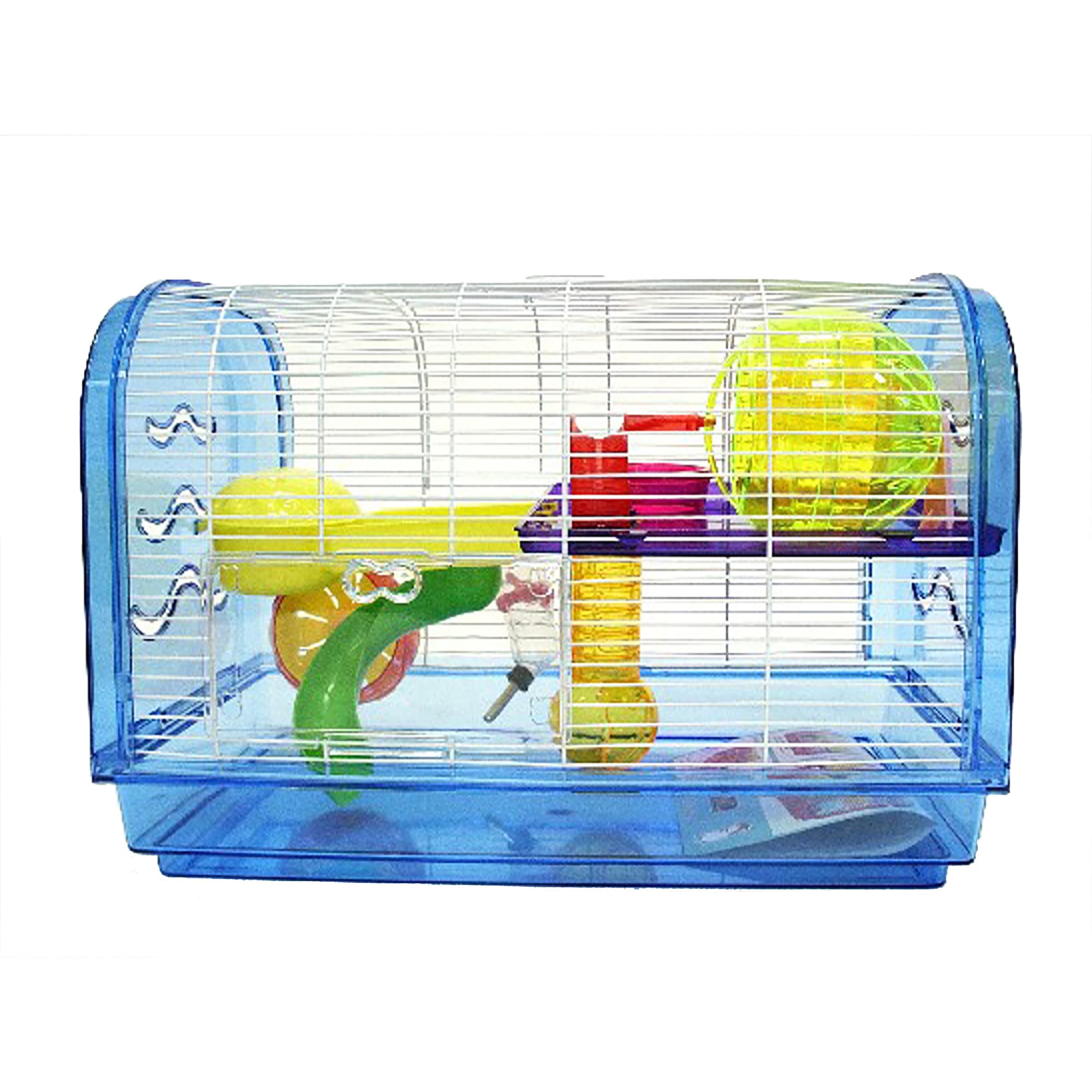 Yml Clear Plastic Dwarf Hamster Mice Blue Cage Dome With Color Accessories Medium Petco