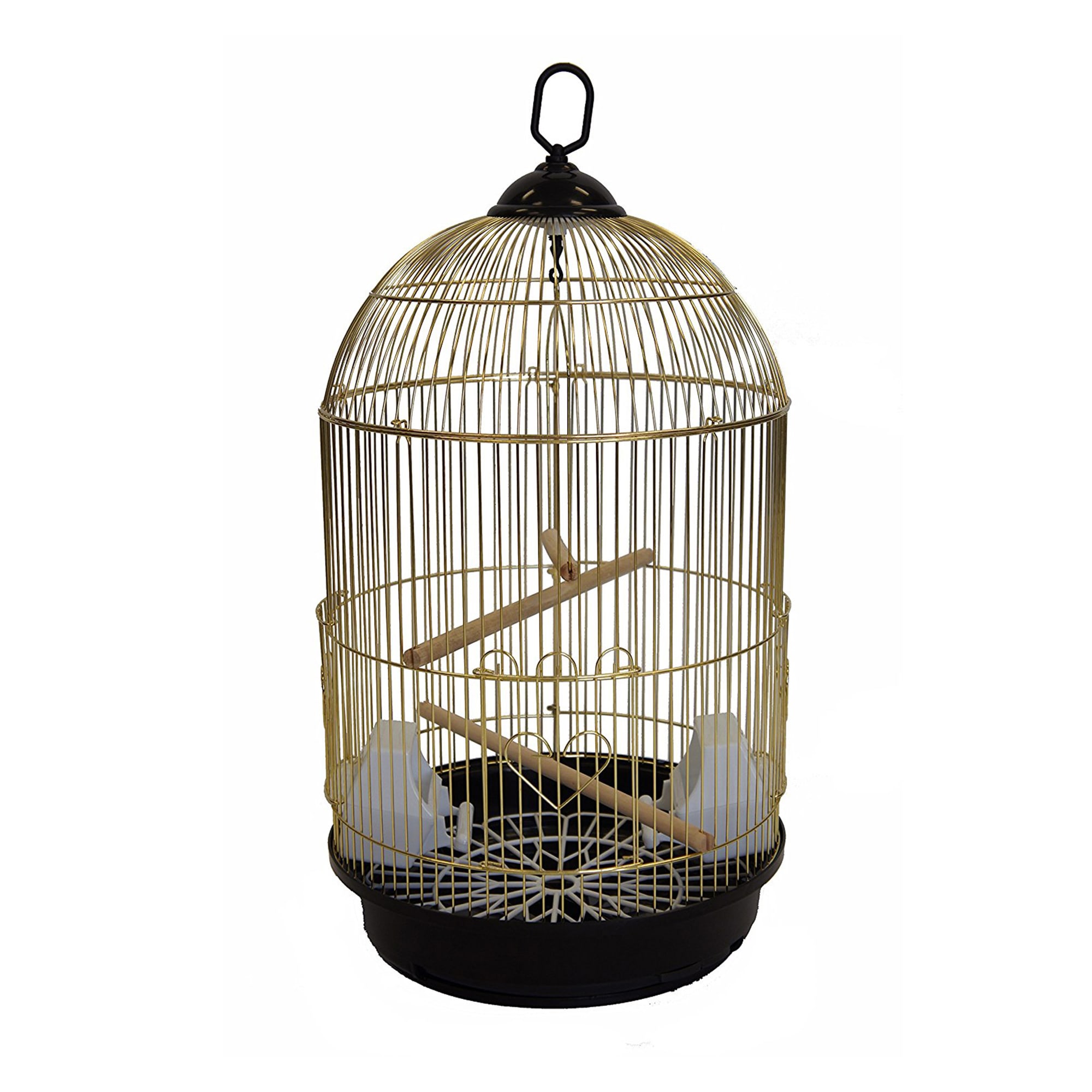 YML Round Brass Bird Cage Small Petco   3024526 Center 1