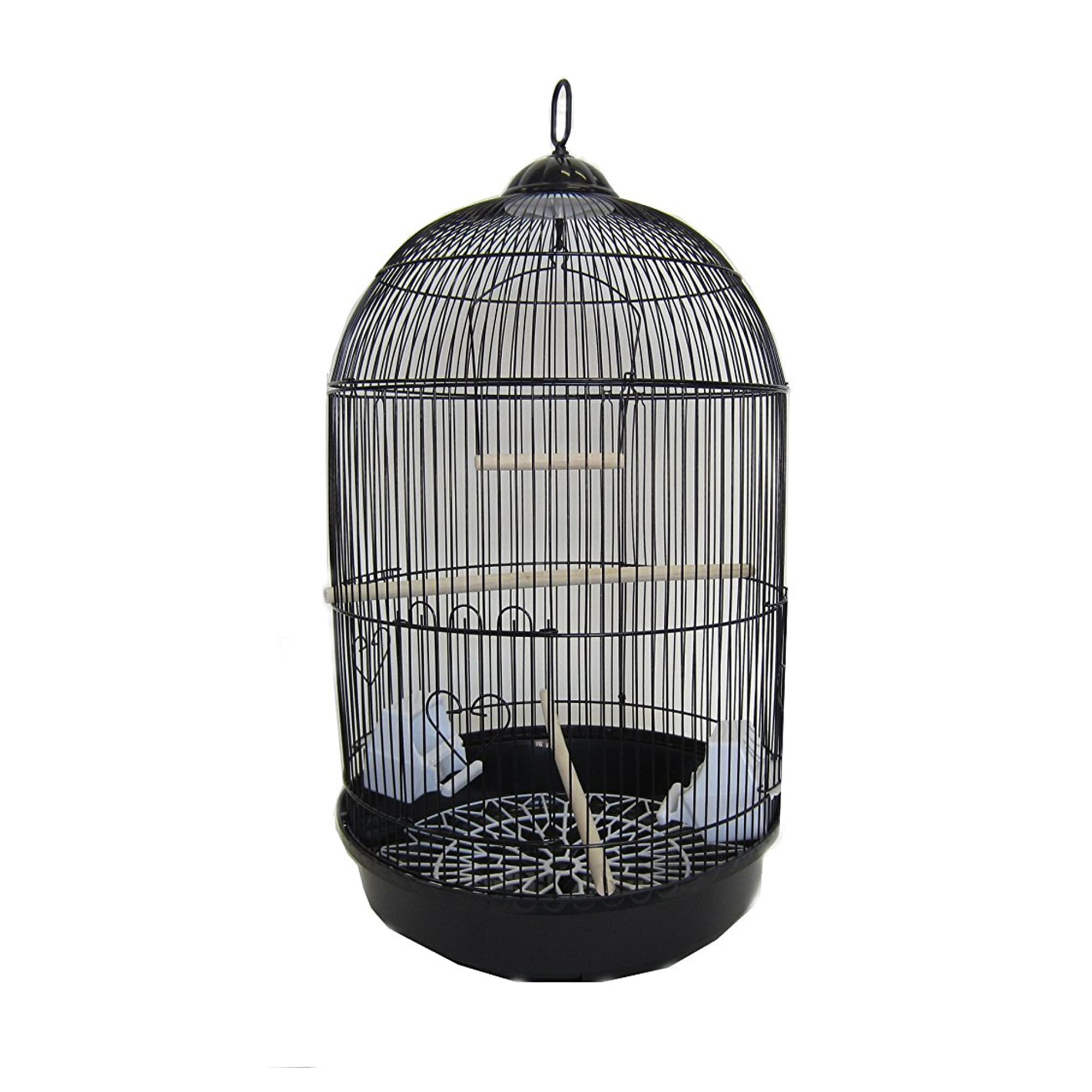 Round bird deals cage with stand